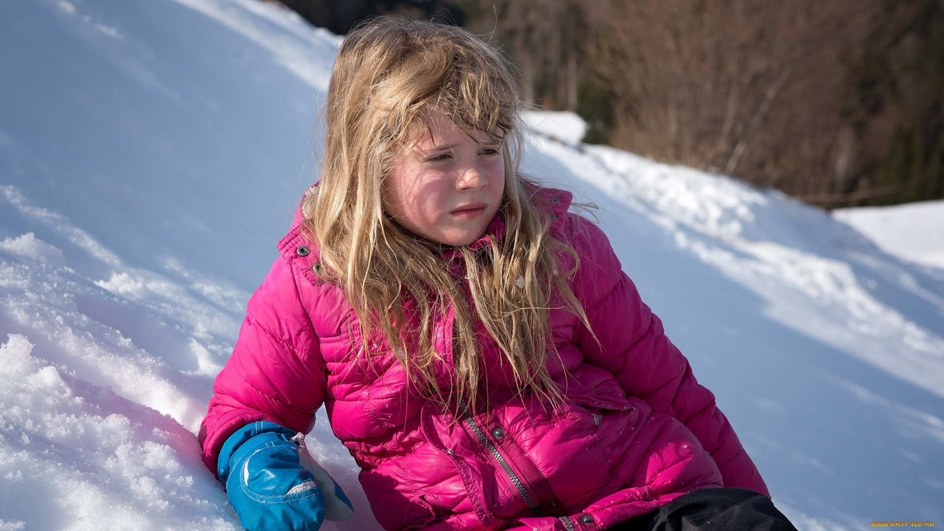разное, дети, девочка, горка, снег