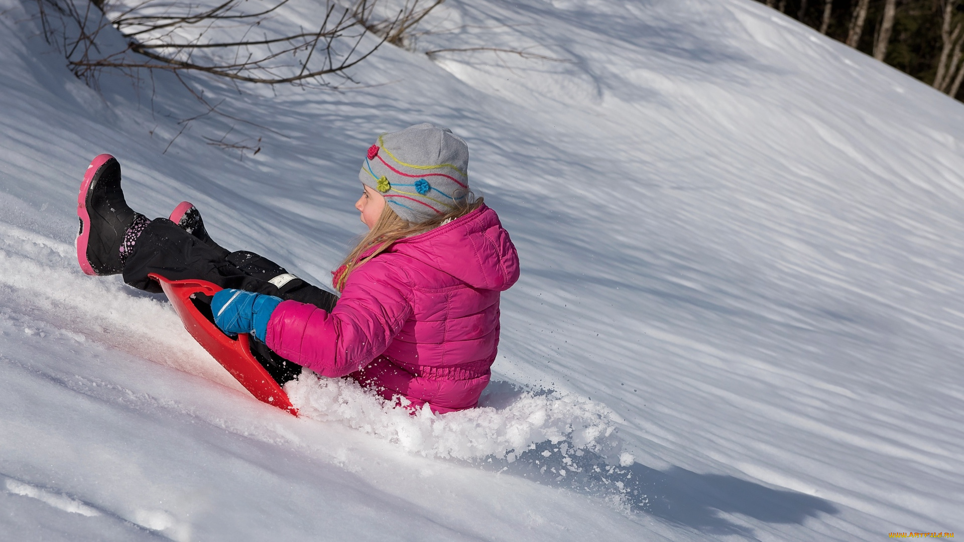 разное, дети, девочка, куртка, склон, снег