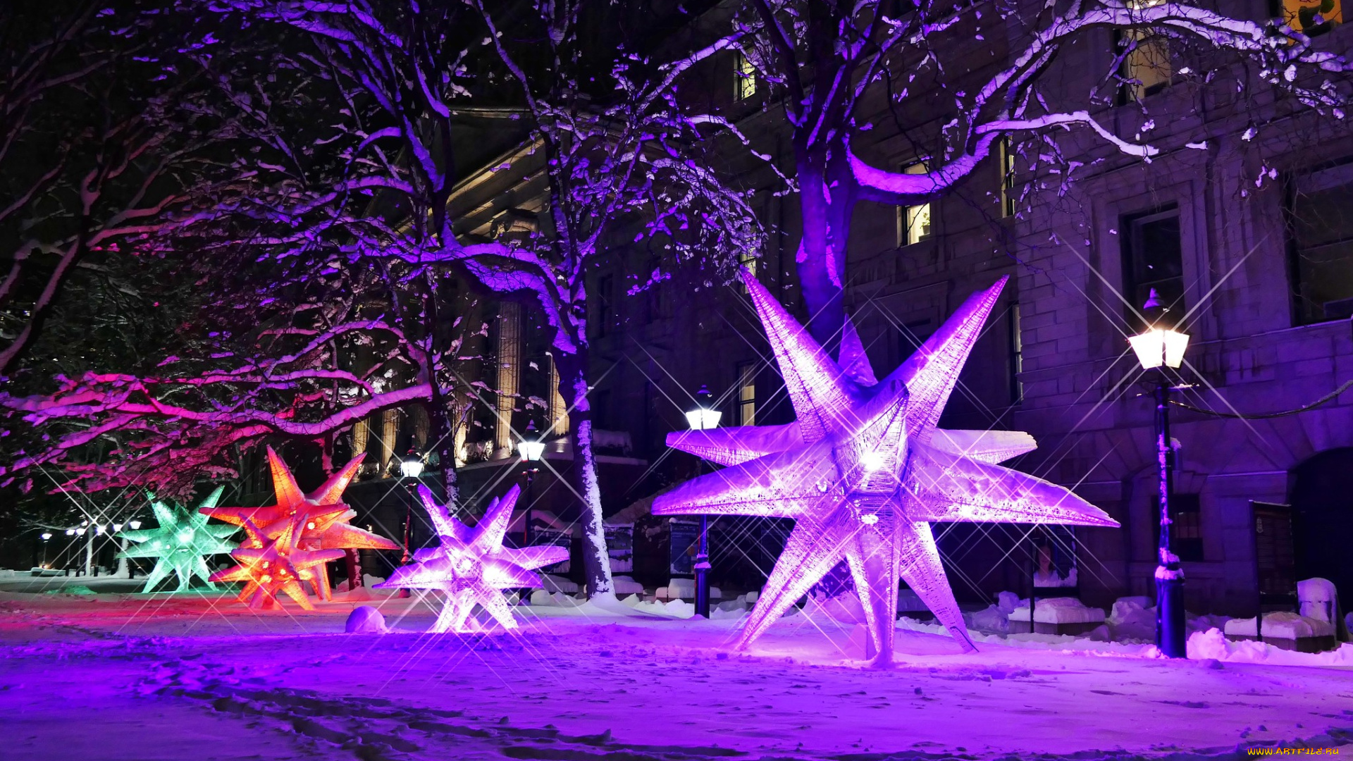 праздничные, новогодние, пейзажи, новый, год