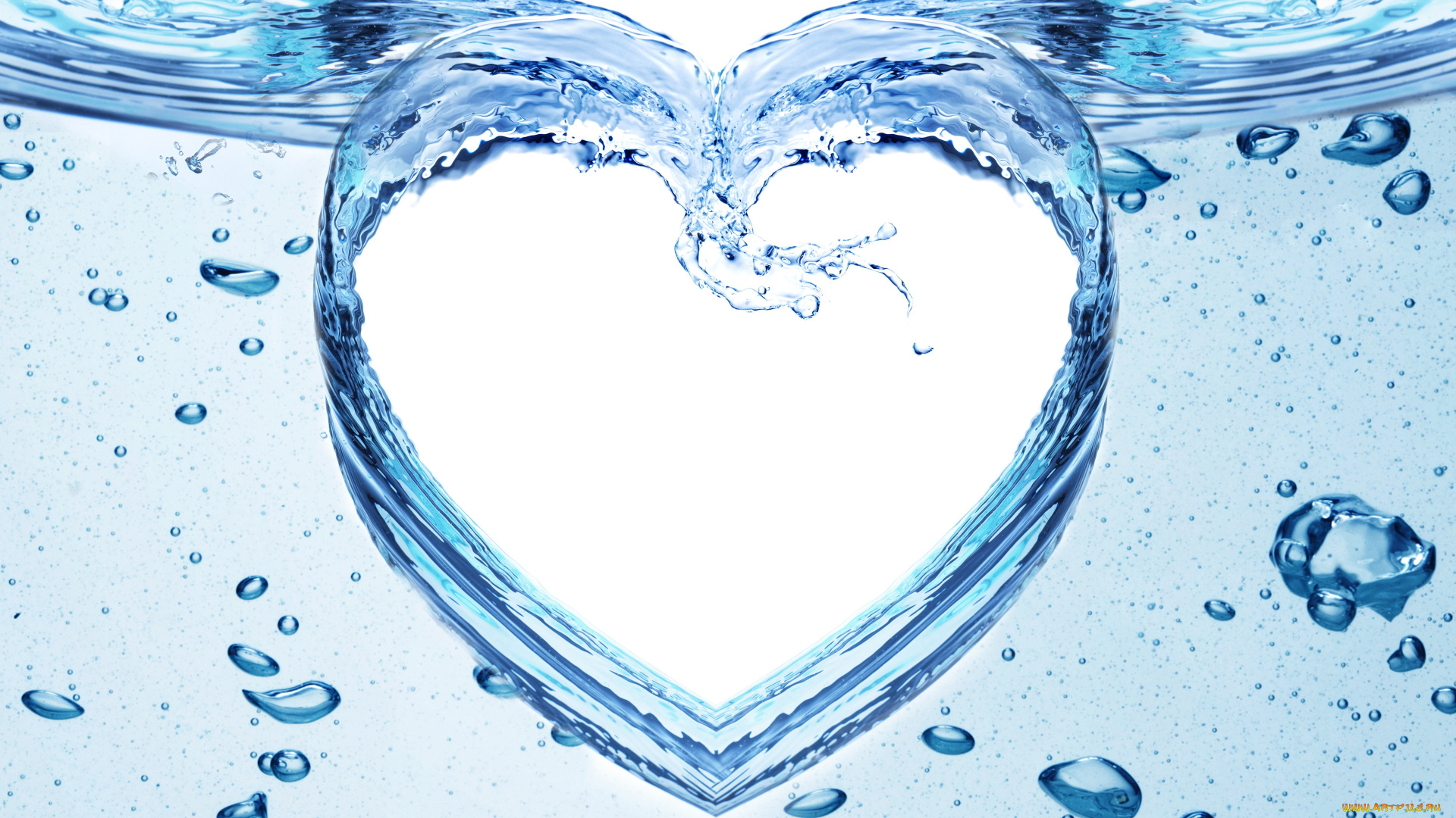 разное, компьютерный, дизайн, вода, сердечко, капли