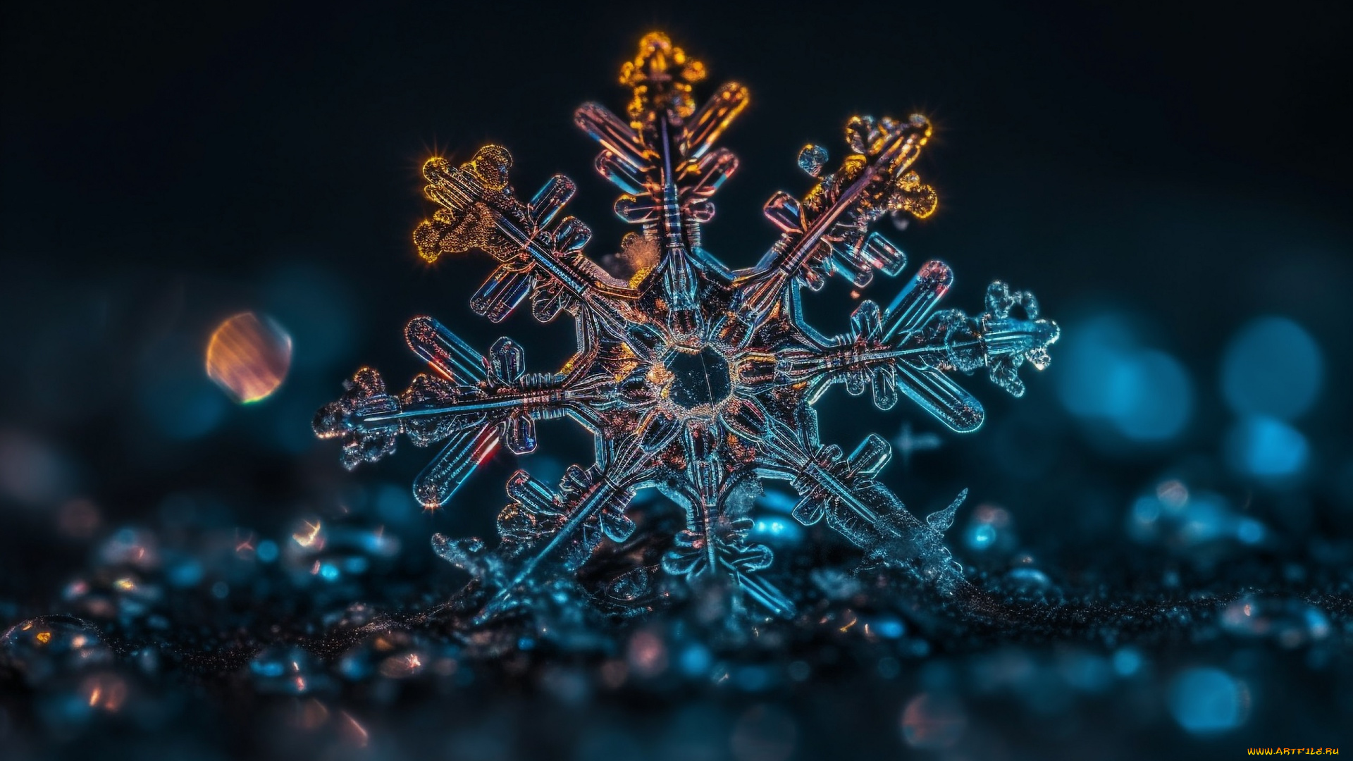 разное, компьютерный, дизайн, снежинка