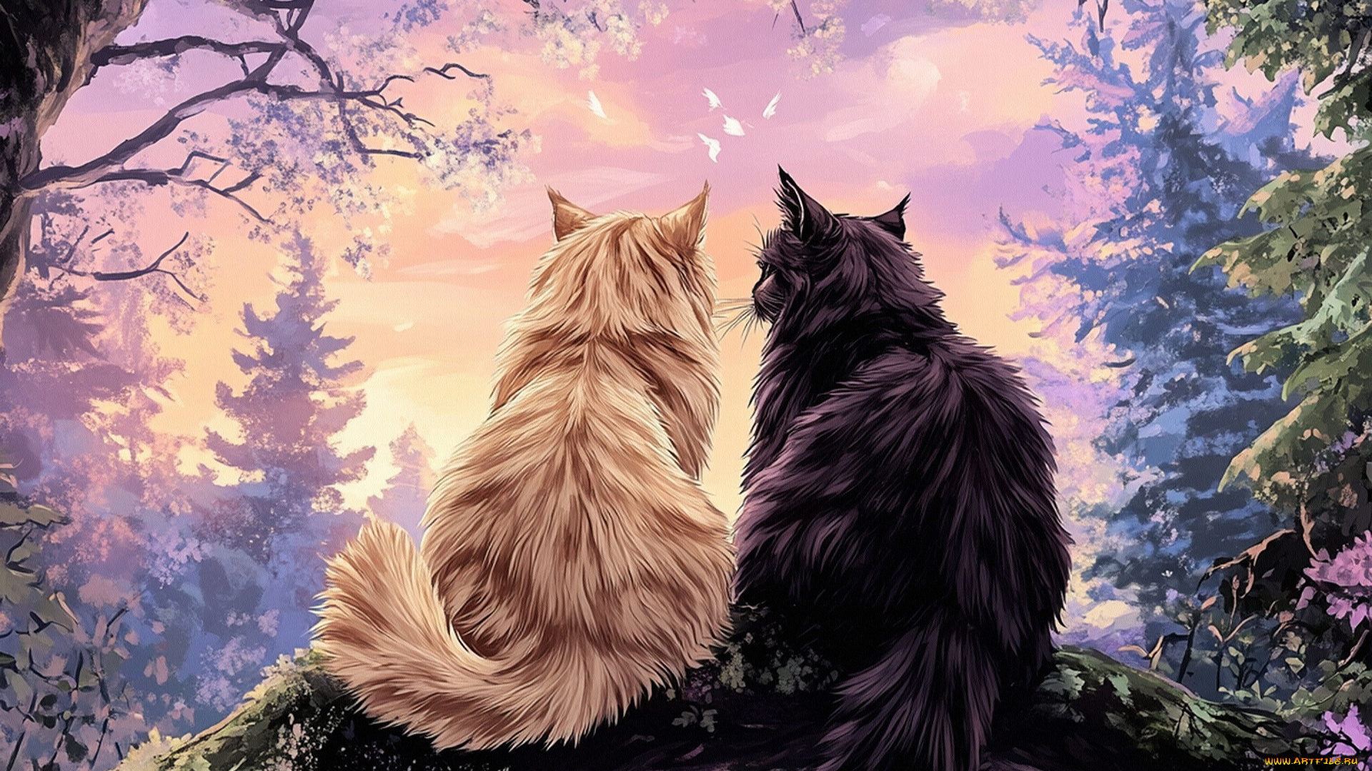 рисованное, животные, , коты, кот, кошка