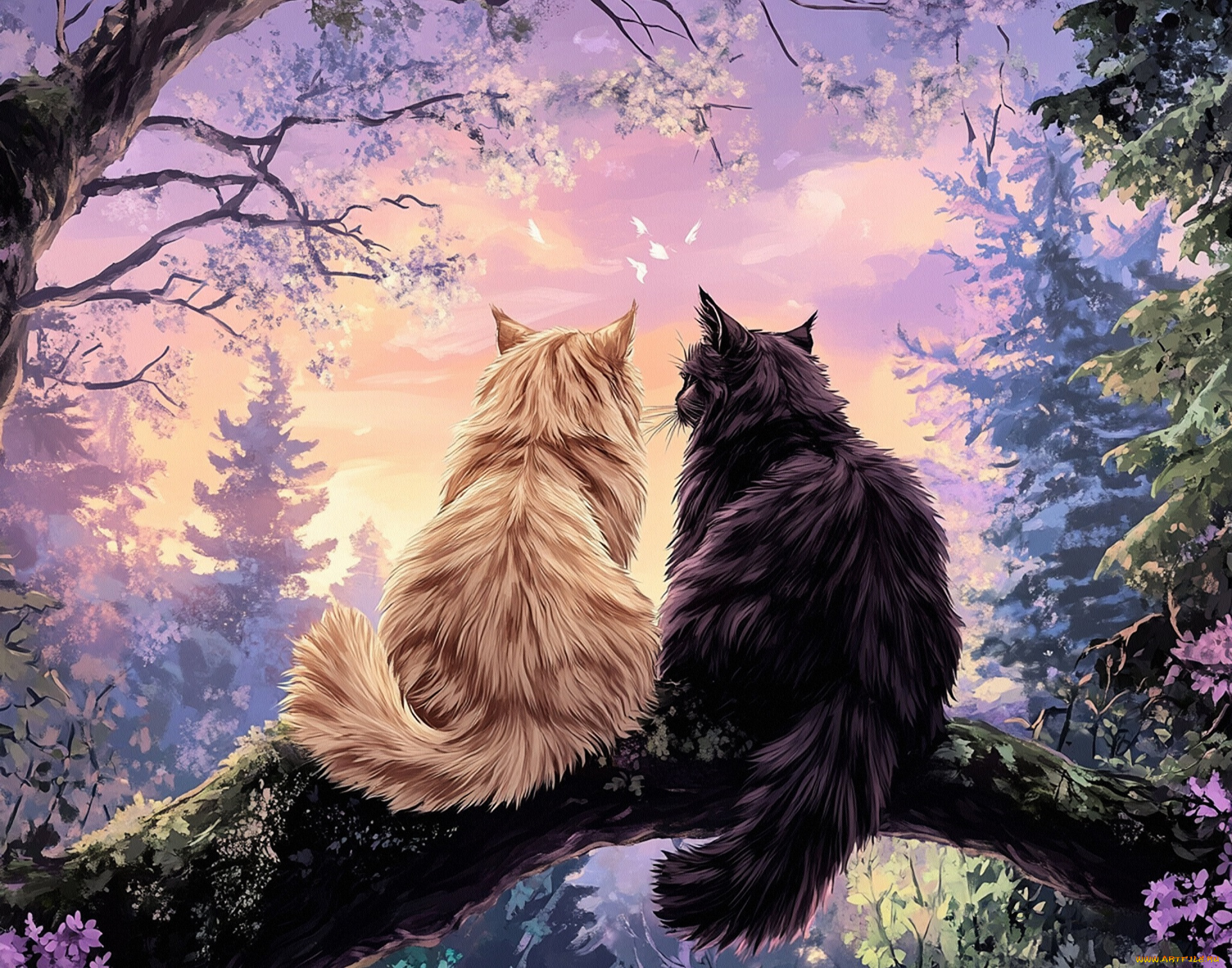 рисованное, животные, , коты, кот, кошка