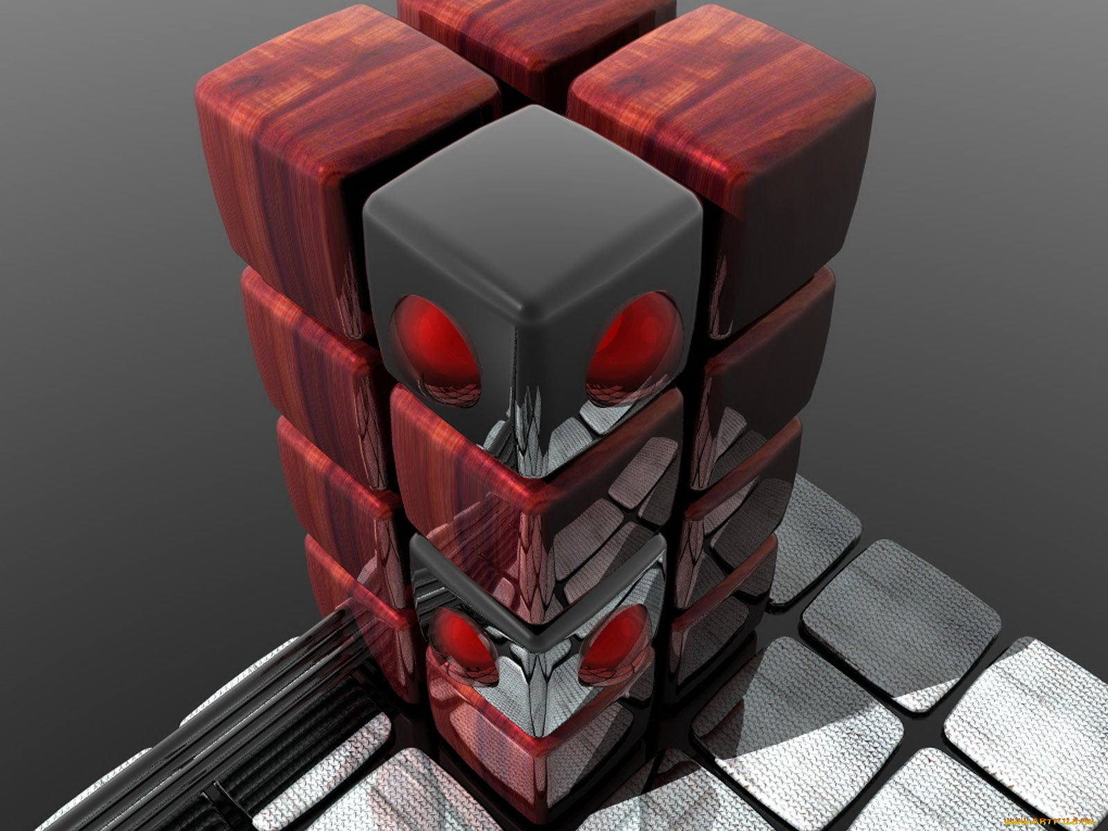 3д, графика, modeling, моделирование, кубики