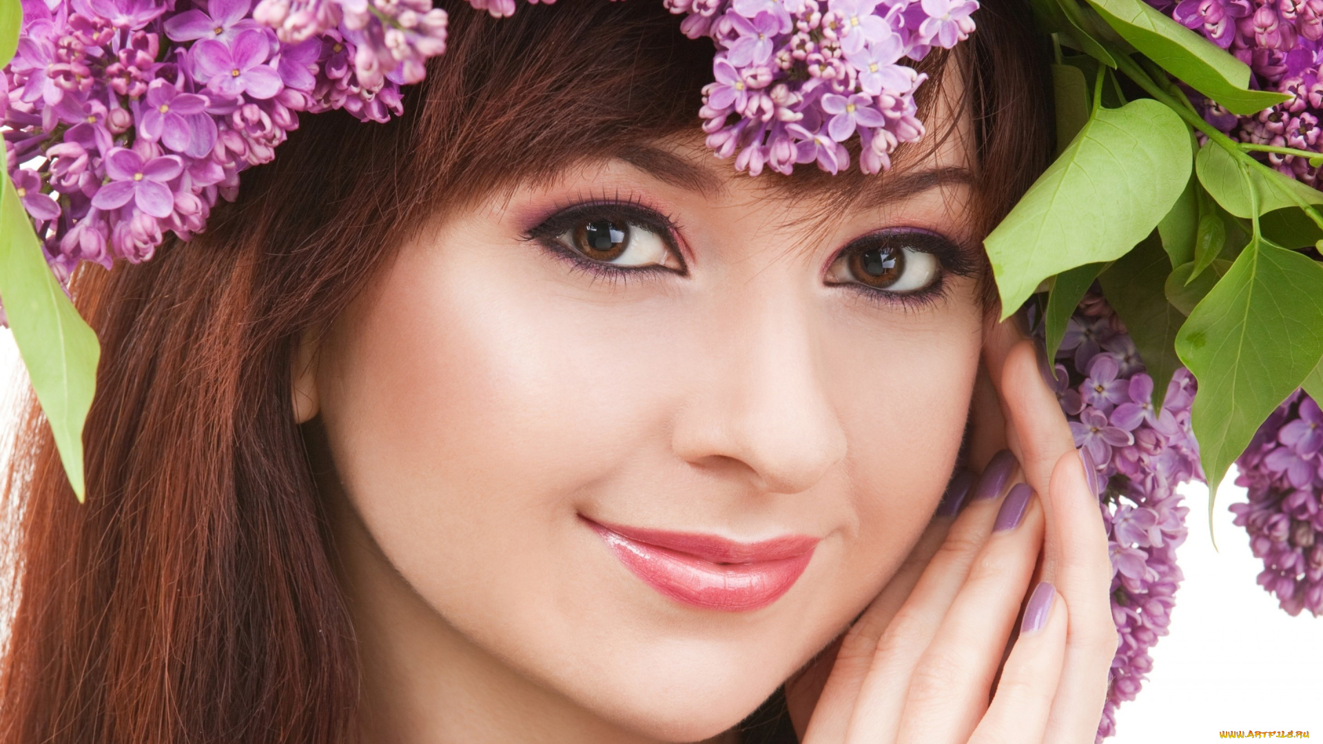 -Unsort, Лица, Портреты, девушки, unsort, лица, портреты, улыбка, макияж, сирень