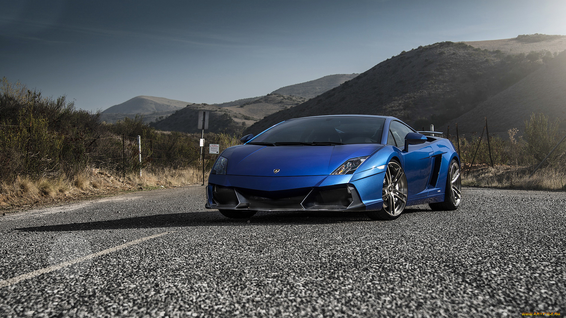 2014, lamborghini, gallardo, lp550-2, renazzo, автомобили, lamborghini, тюнинг, синий, gallardo, дорога, горы