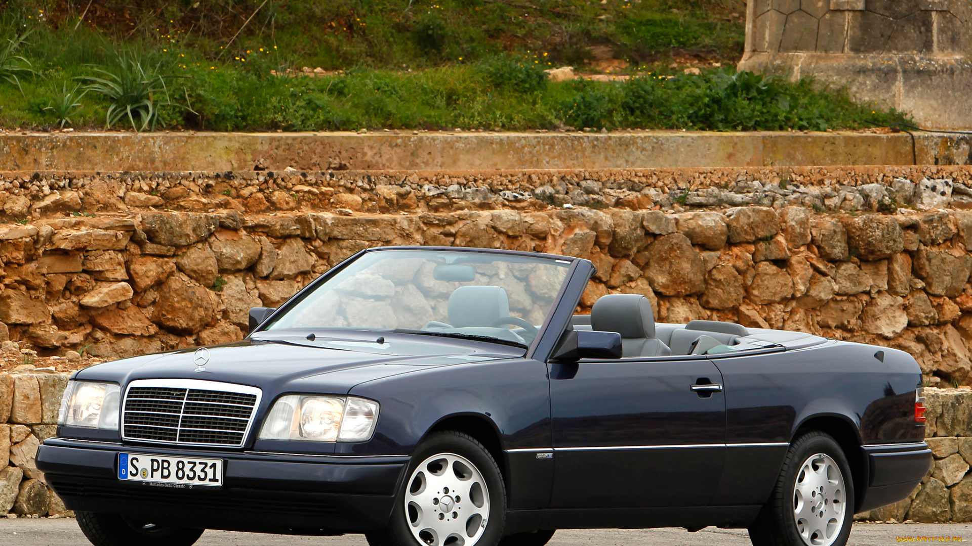 автомобили, mercedes-benz, e, 200, cabrio, a124, 1994г, темный