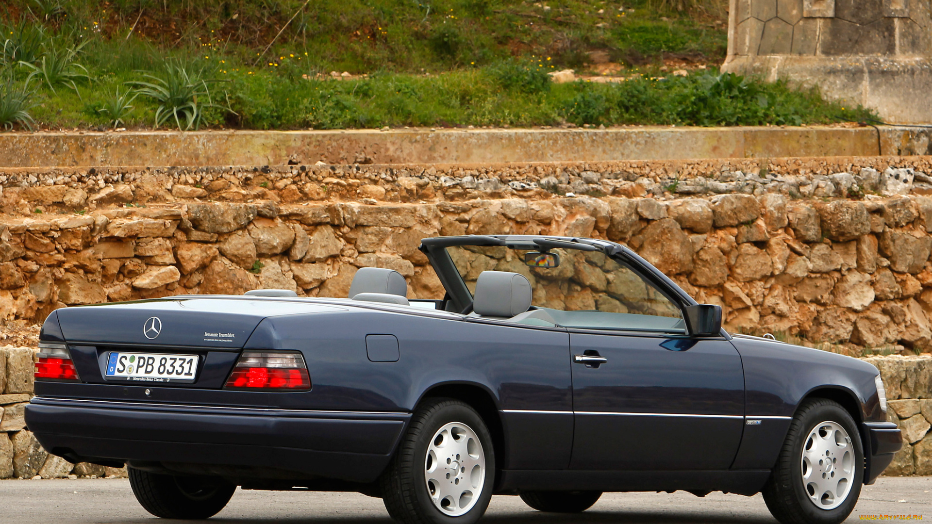 автомобили, mercedes-benz, e, 200, cabrio, a124, 1994г, темный