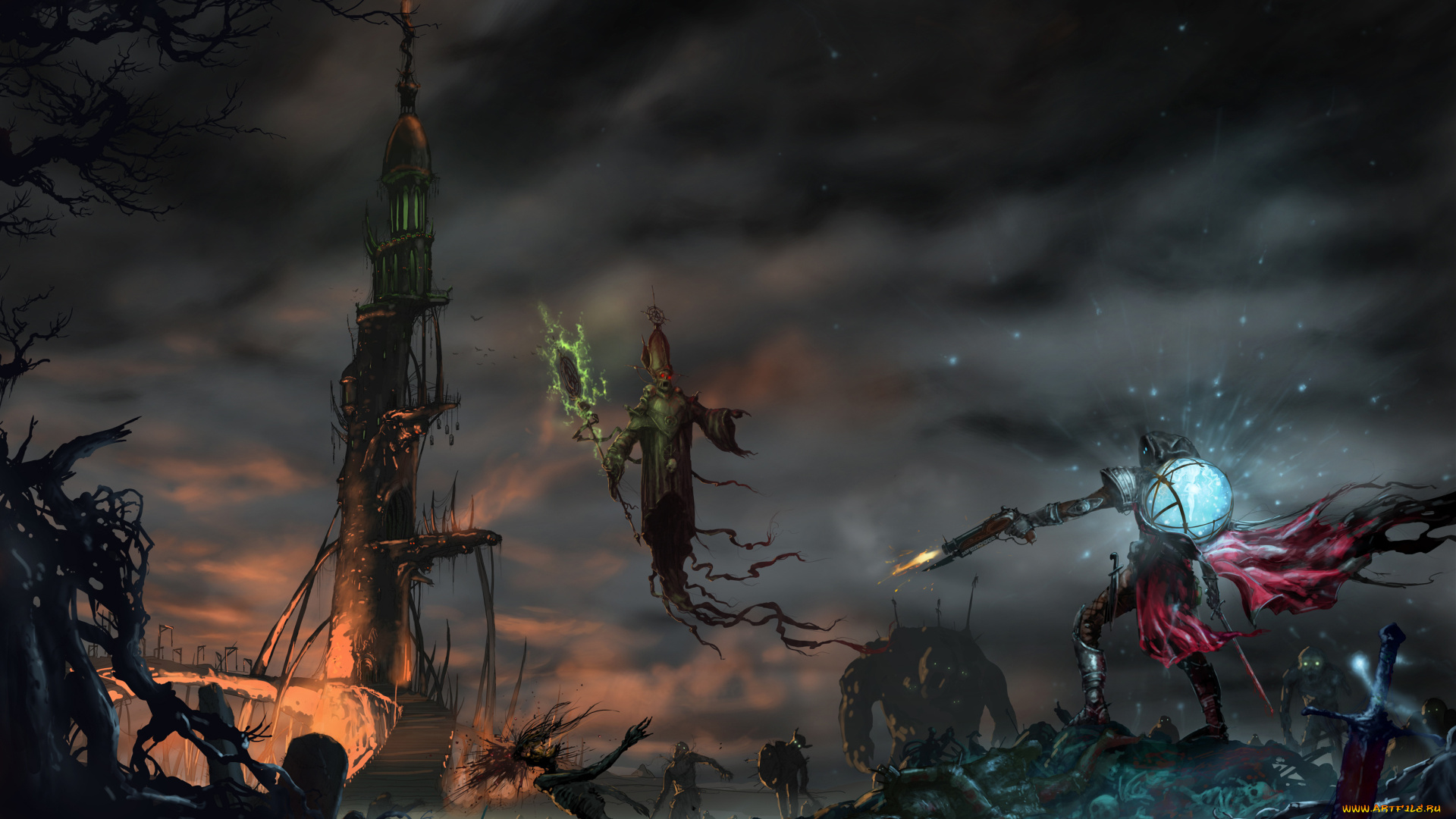 фэнтези, нежить, иной, мир, воин, магия