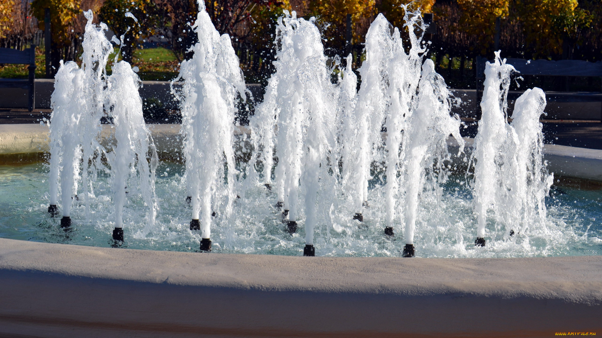 города, -, фонтаны, струи