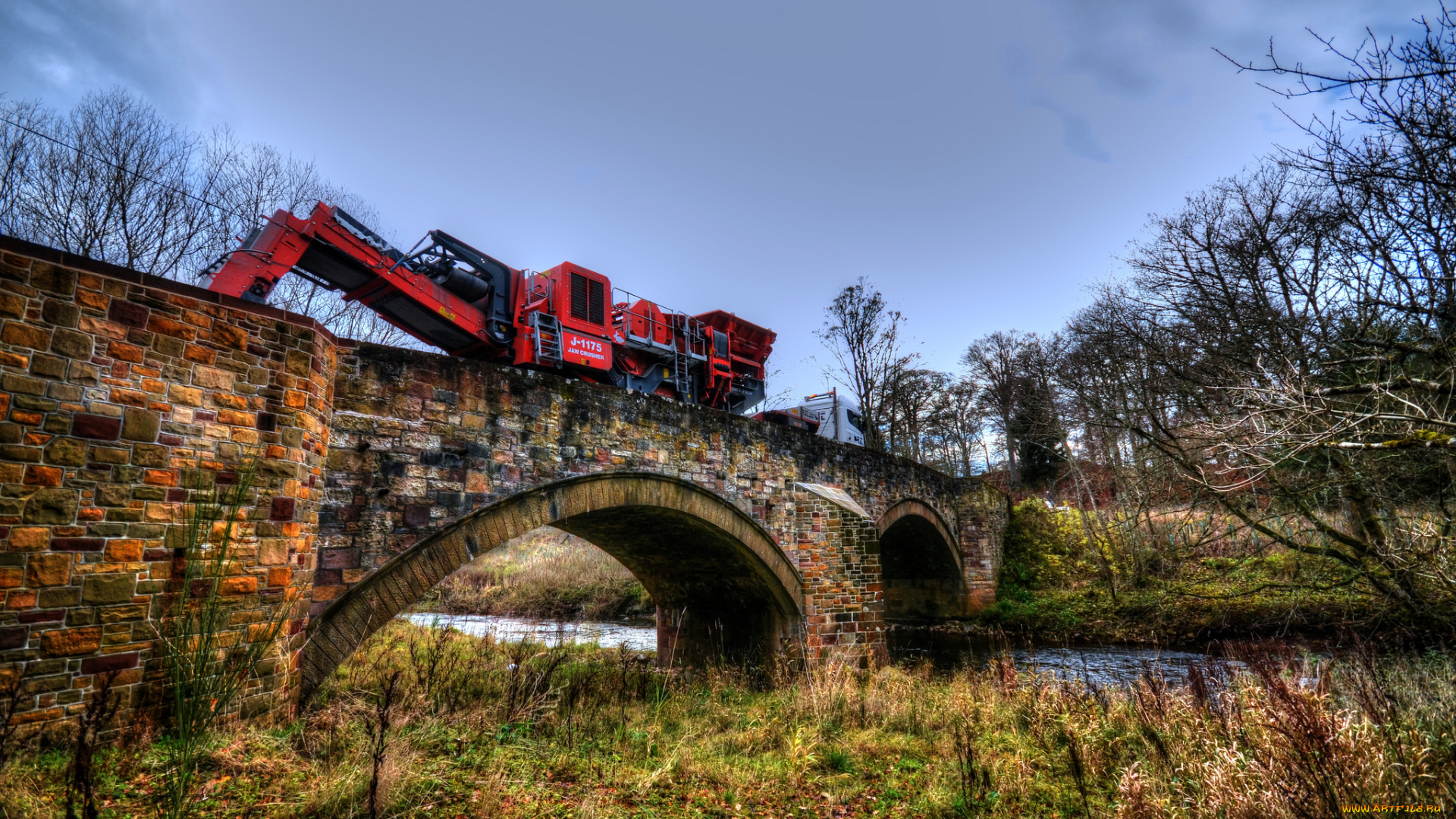 техника, экскаваторы, мост, экскаватор