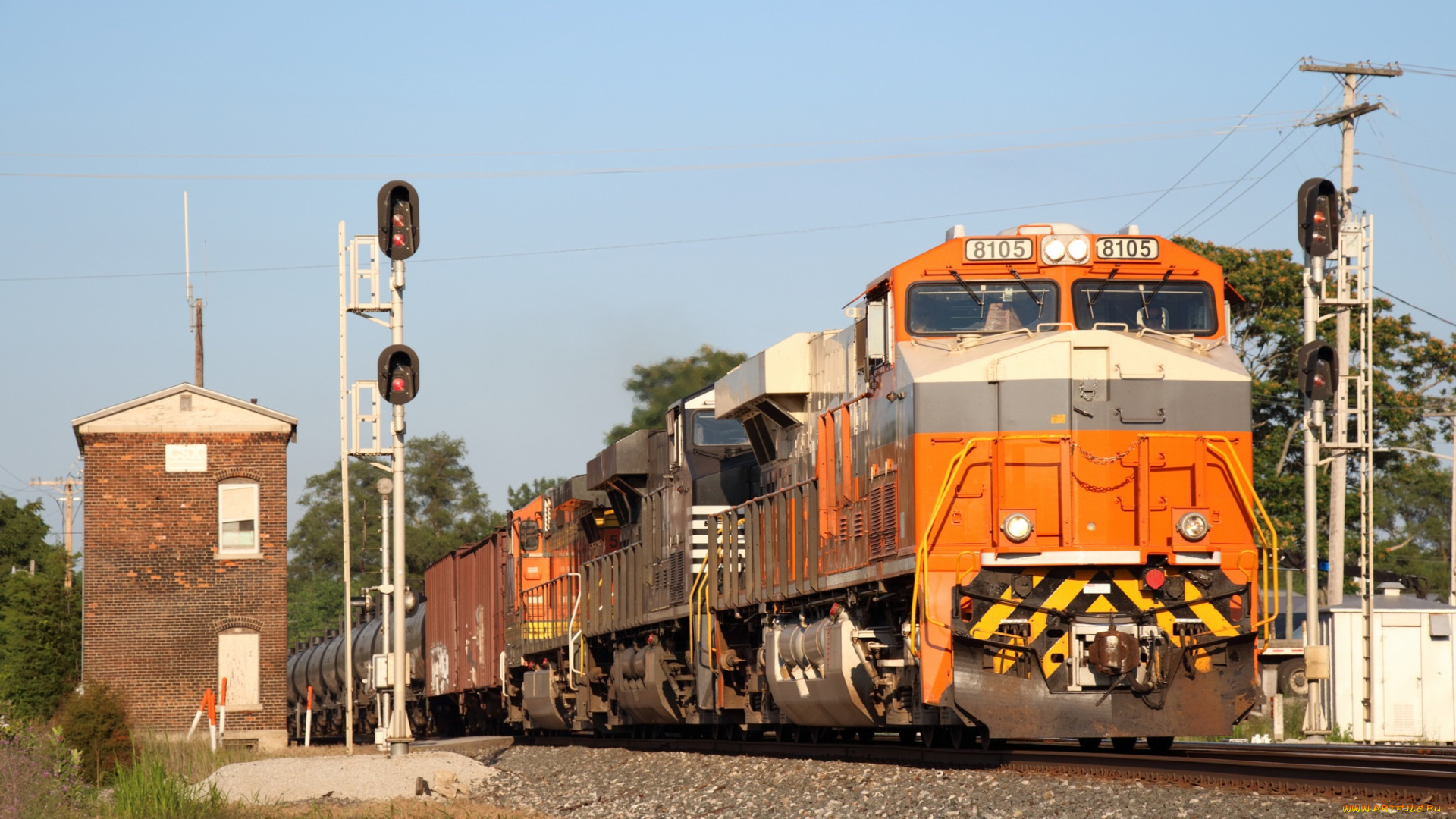 техника, поезда, железная, дорога, рельсы, локомотив, состав