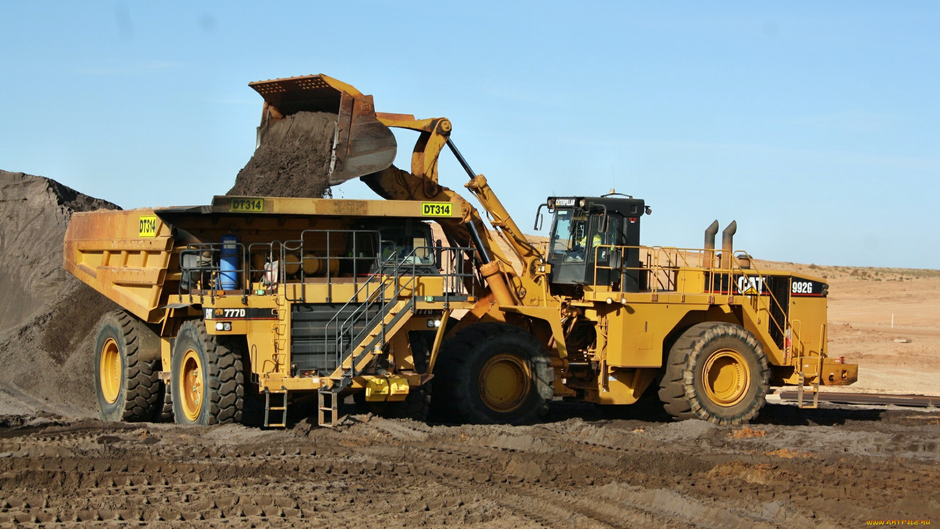 техника, строительная, техника, карьерный, тяжелый, погрузчик, самосвал