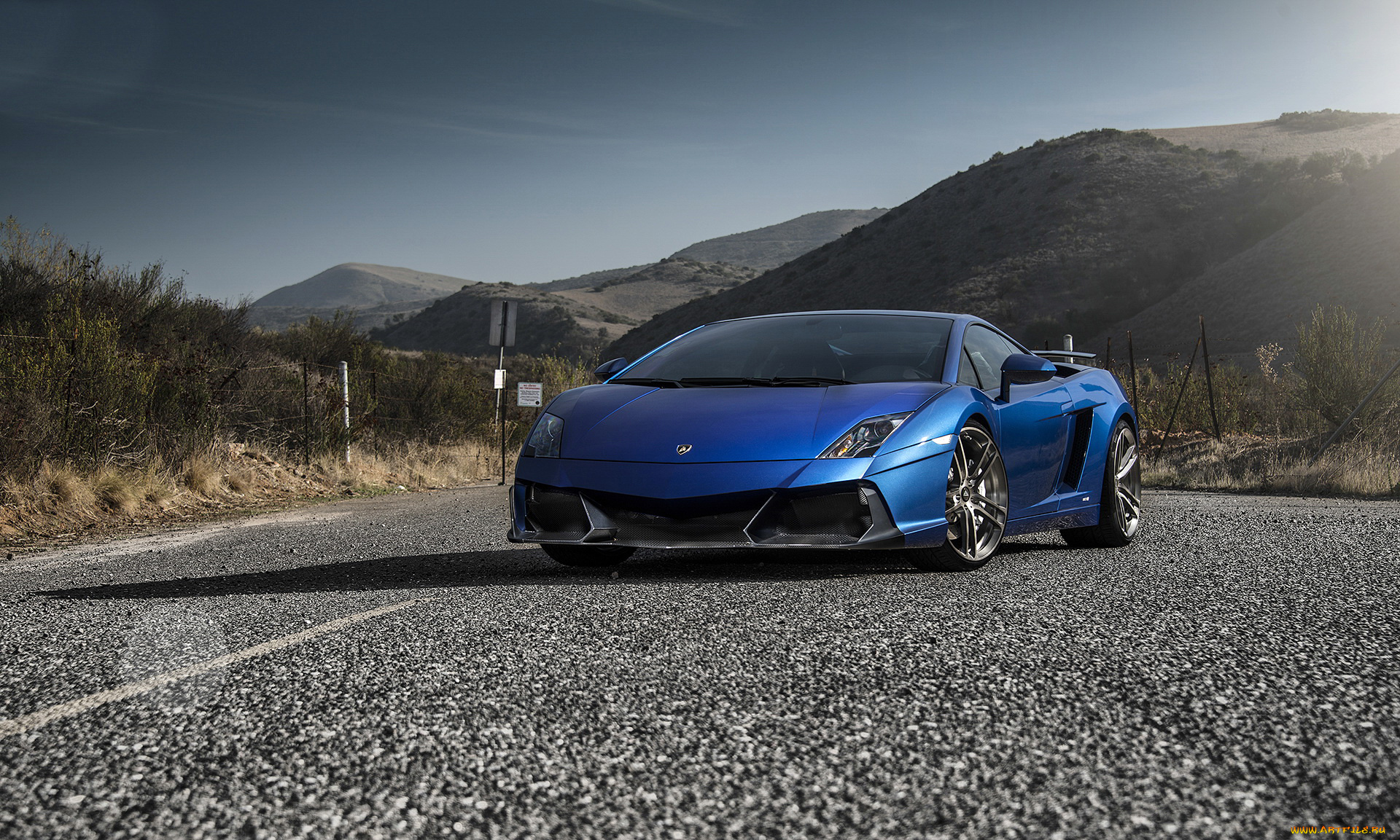 2014, lamborghini, gallardo, lp550-2, renazzo, автомобили, lamborghini, тюнинг, синий, gallardo, дорога, горы