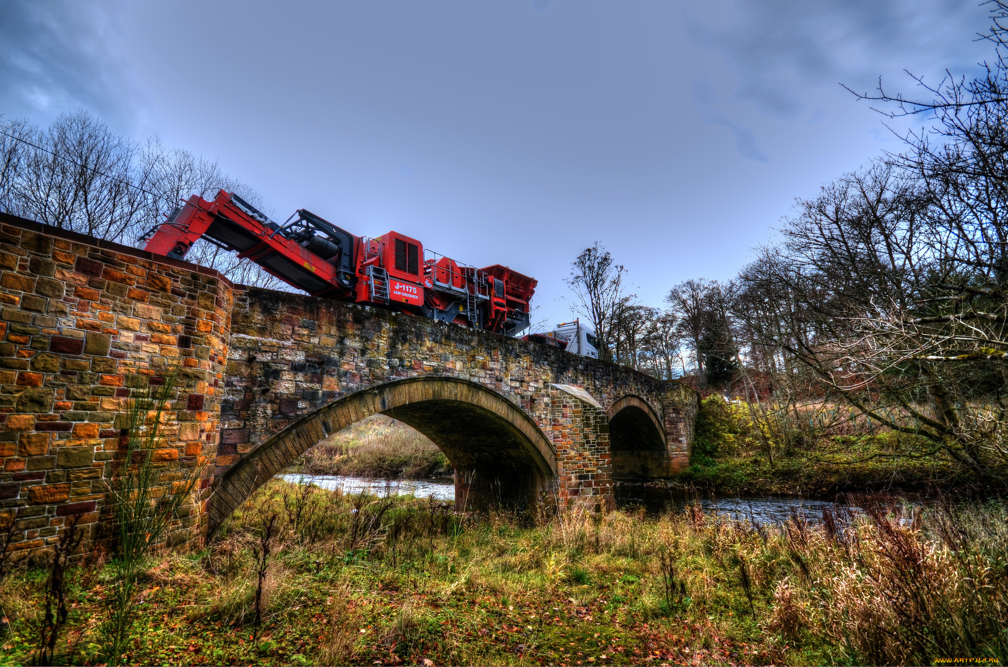 техника, экскаваторы, мост, экскаватор