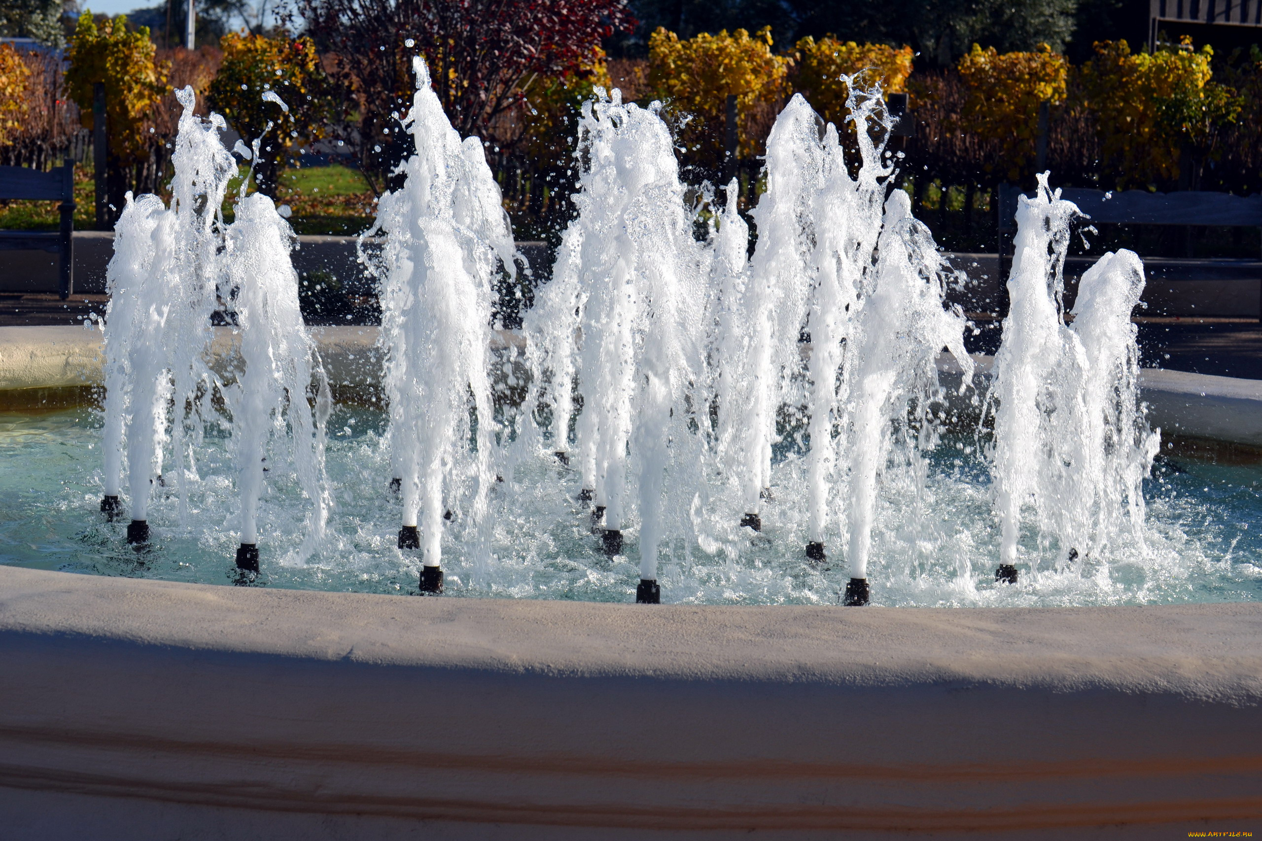 города, -, фонтаны, струи