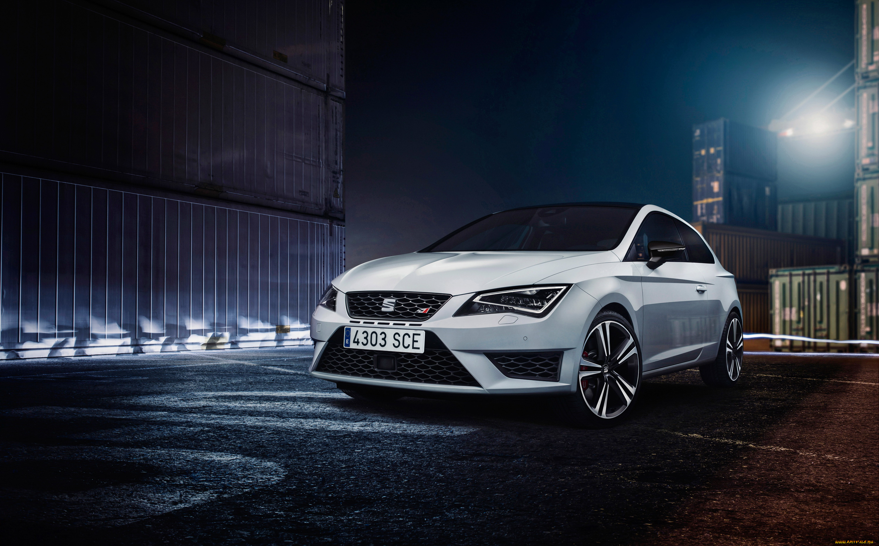 2014, seat, leon, cupra, sc, 280, автомобили, seat, ночь, белый, cupra, луна, leon