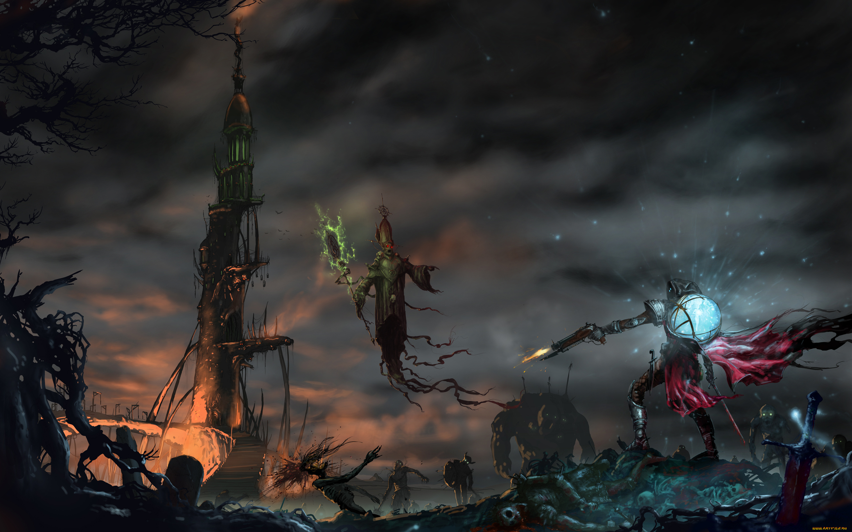 фэнтези, нежить, иной, мир, воин, магия