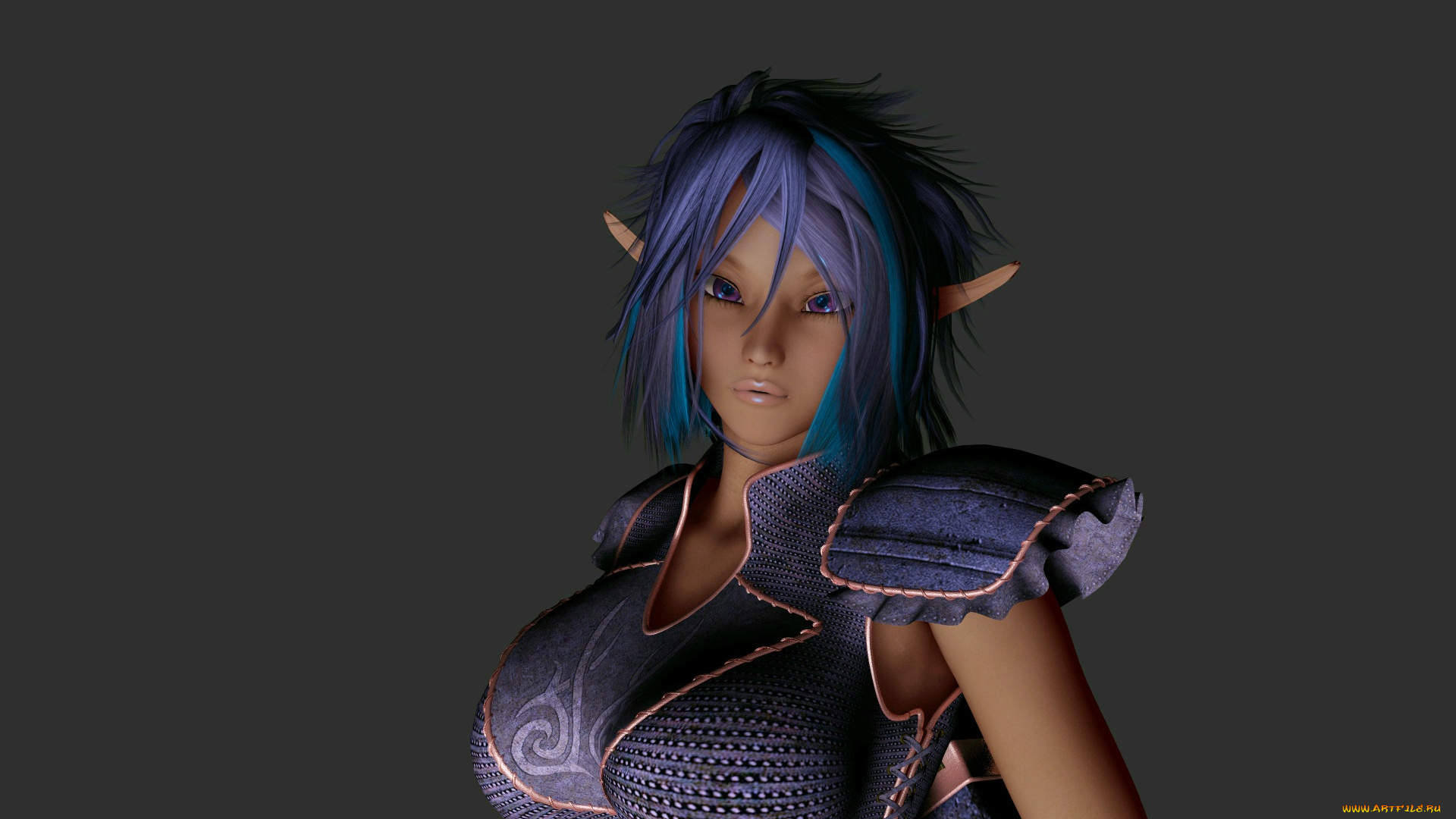 3д, графика, эльфы, , elves, фон, взгляд, эльфийка