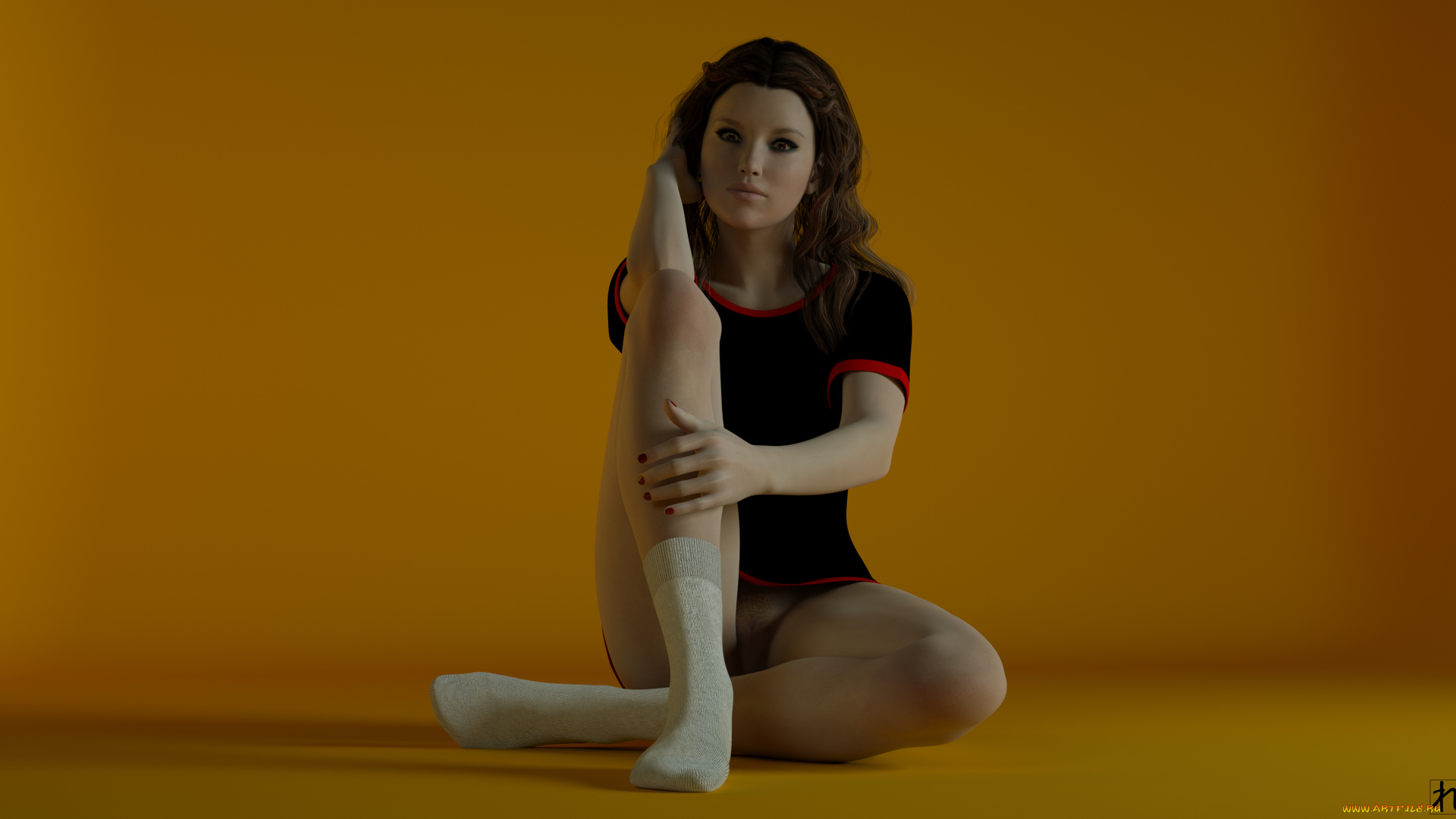 3д, графика, люди, , people, фон, взгляд, девушка