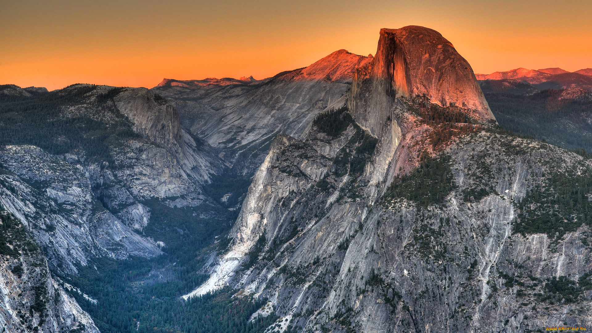 природа, горы, yosemite, national, park, панорама, пейзаж