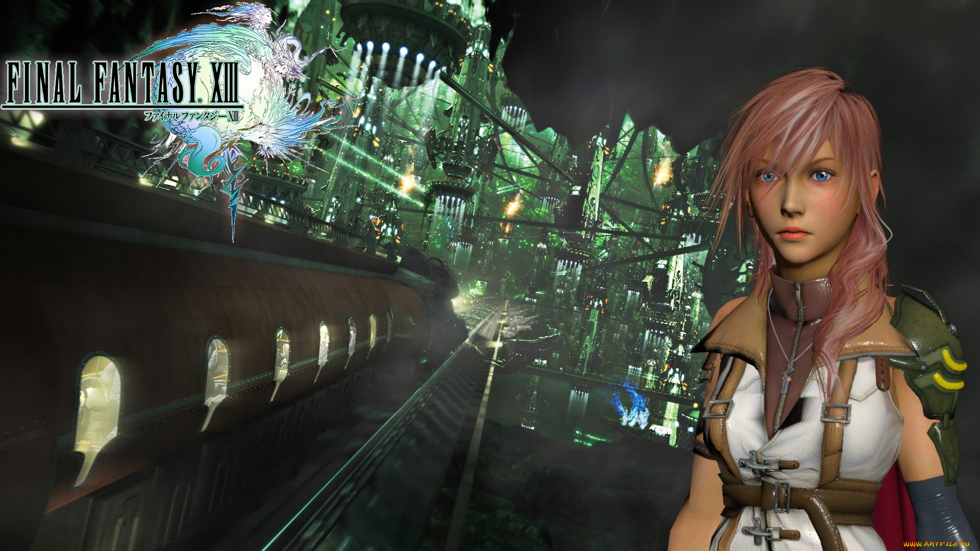 видео, игры, final, fantasy, xiii, девушка, взгляд, фон