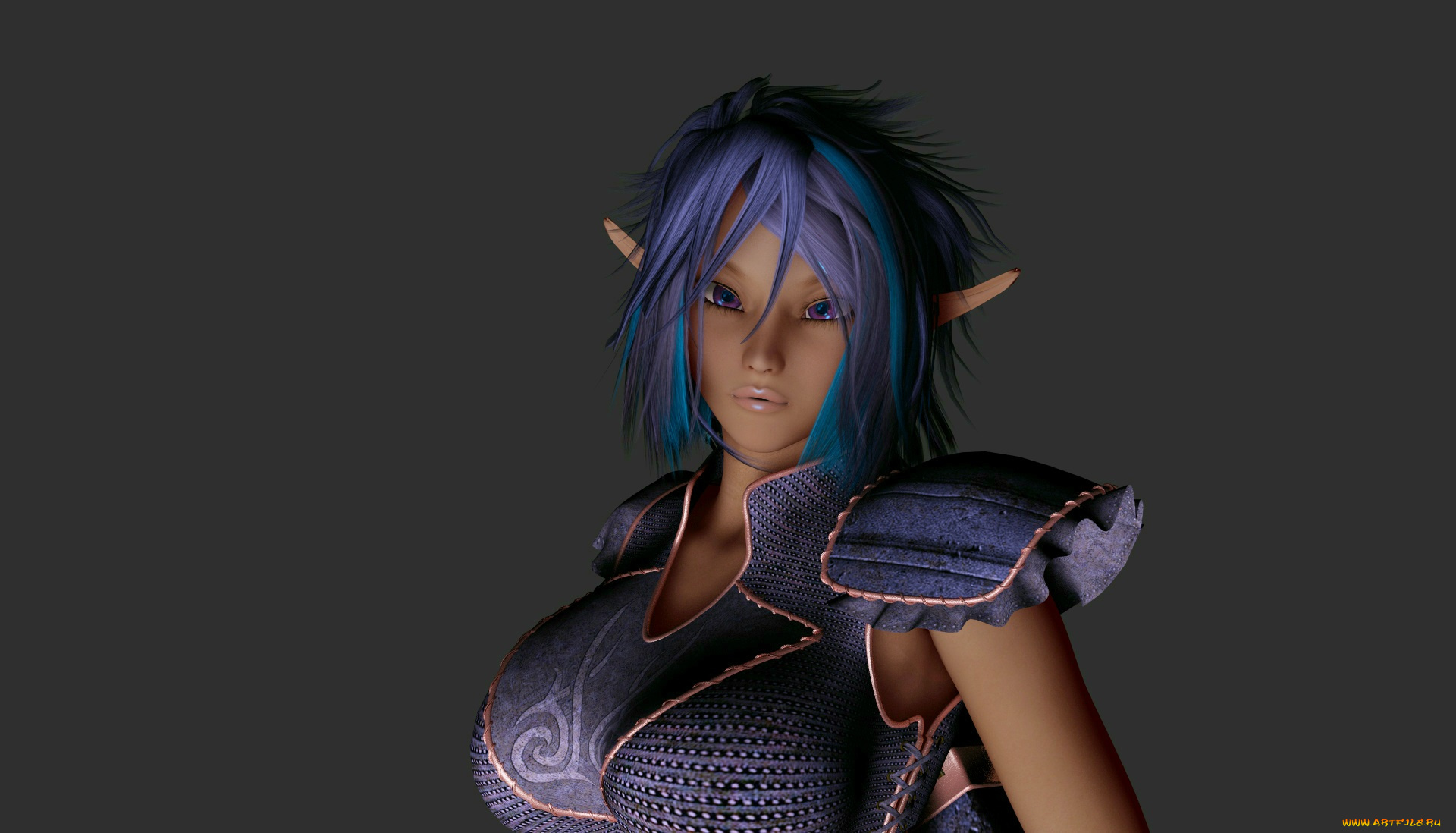 3д, графика, эльфы, , elves, фон, взгляд, эльфийка