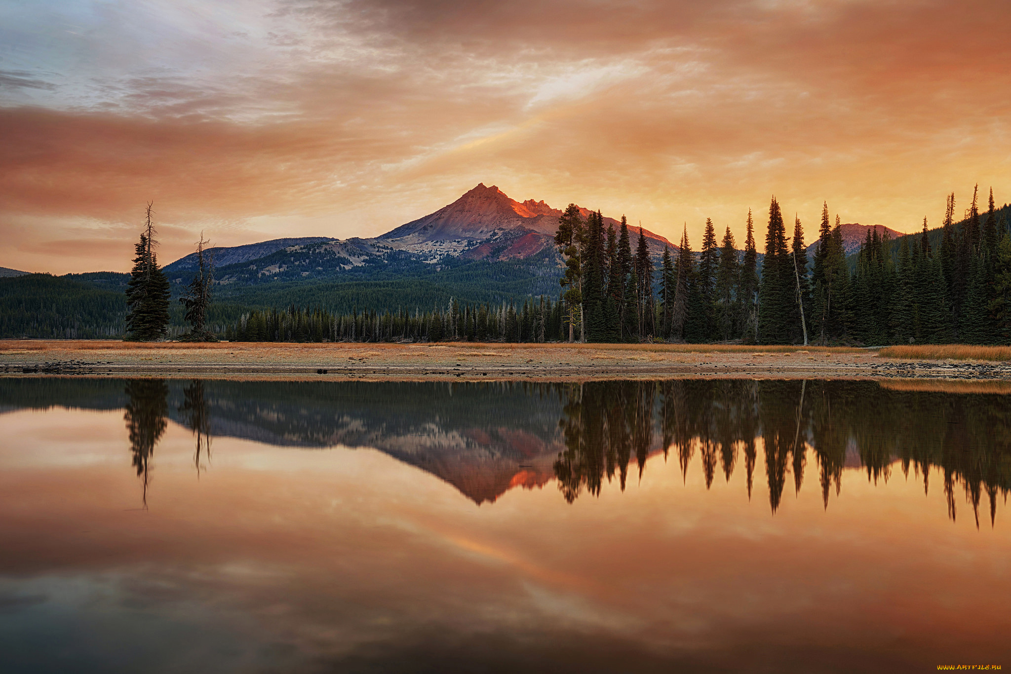 природа, реки, озера, деревья, отражение, озеро, лес, горы, облака, небо