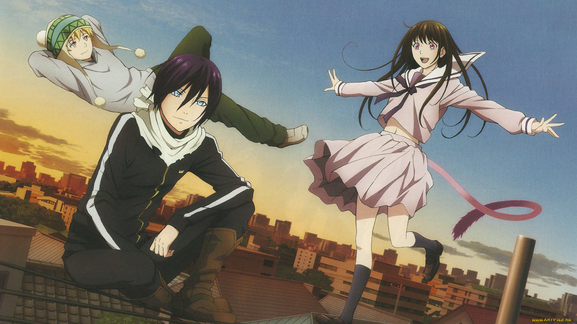аниме, noragami, Ято, юкине, хиёри