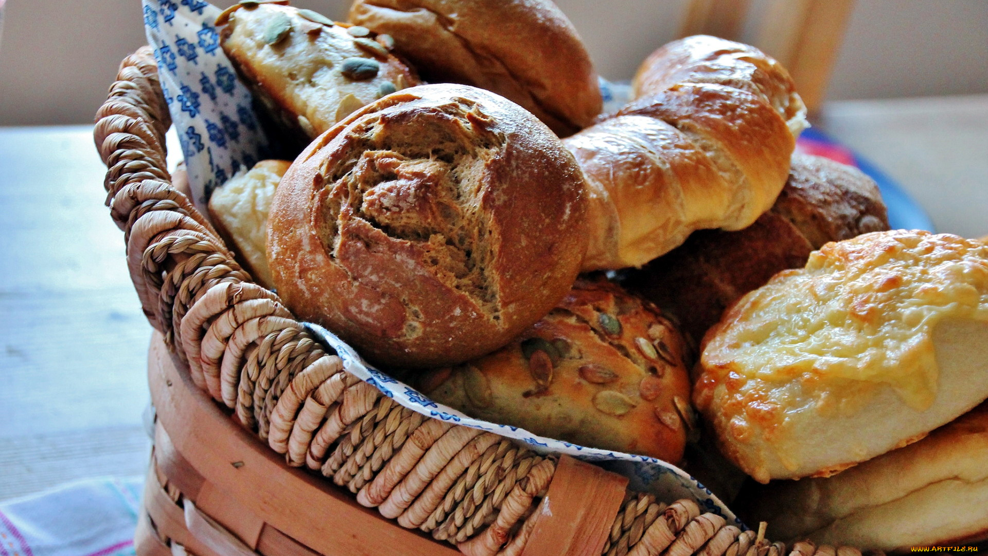 еда, хлеб, , выпечка, корзинка, булочки