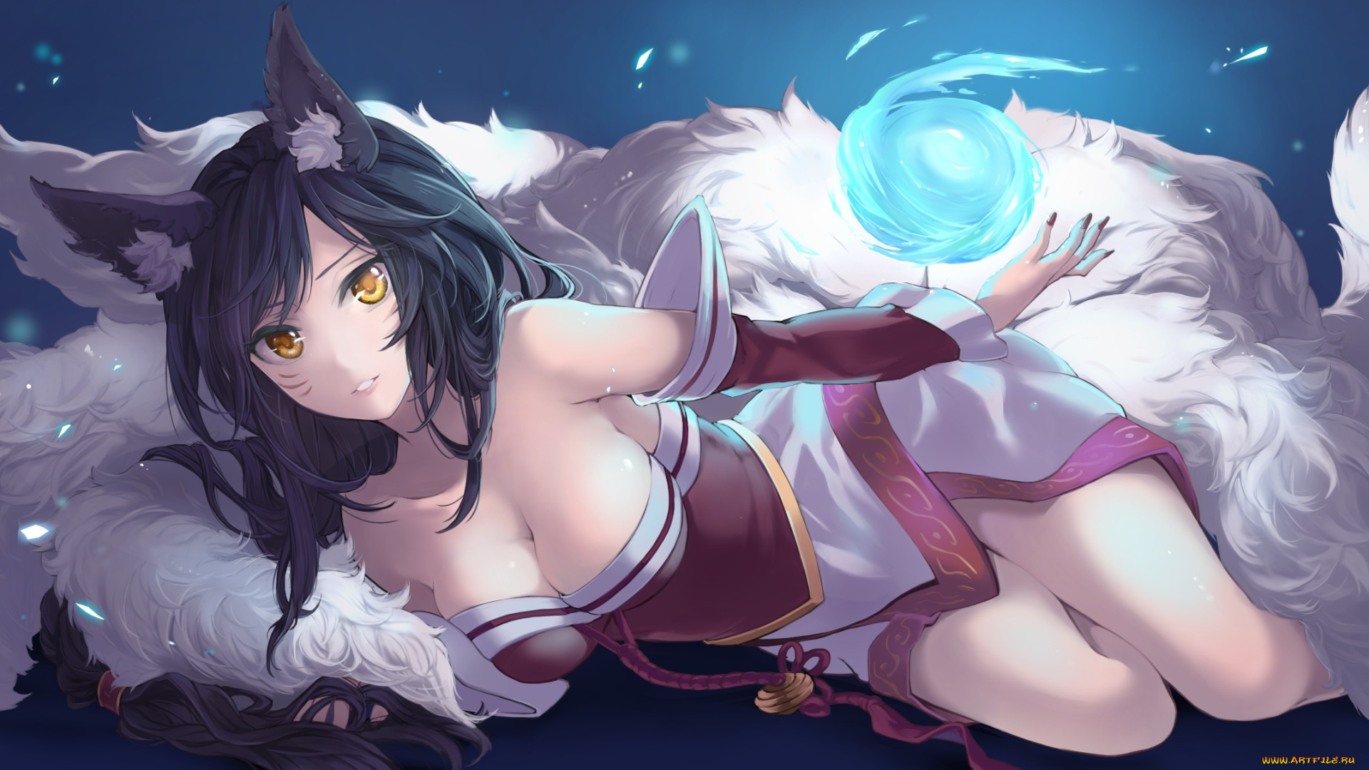 league, of, legends, видео, игры, фон, взгляд, девушка, ahri