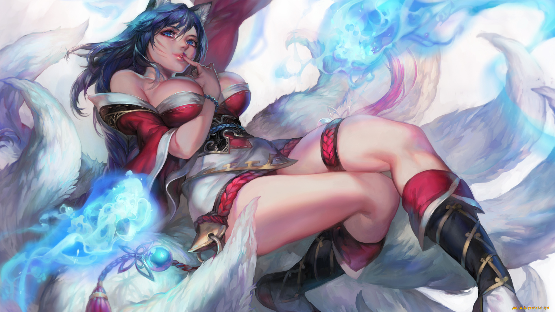 league, of, legends, видео, игры, фон, взгляд, девушка, ahri