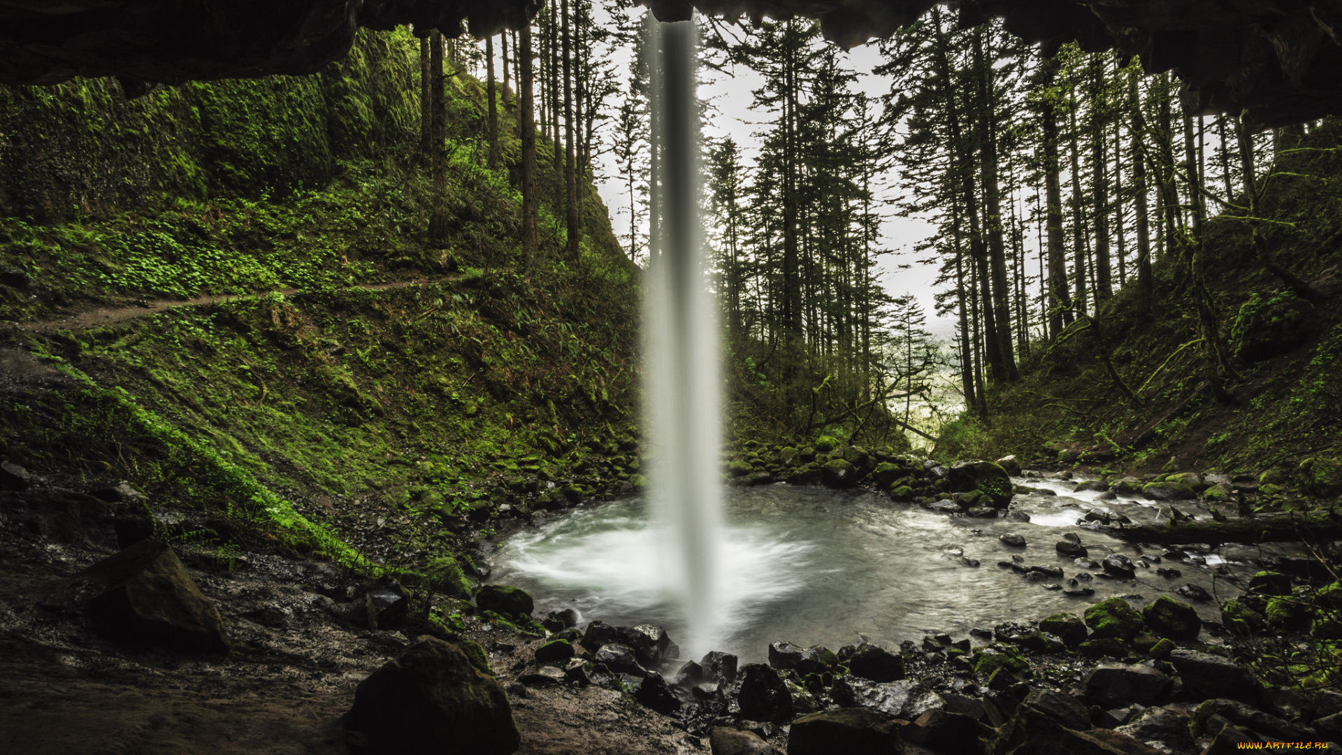 природа, водопады, водопад, река, лес