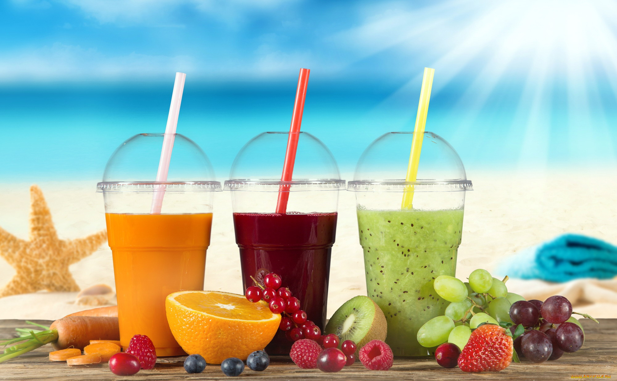 еда, напитки, , сок, апельсин, киви, виноград, клубника