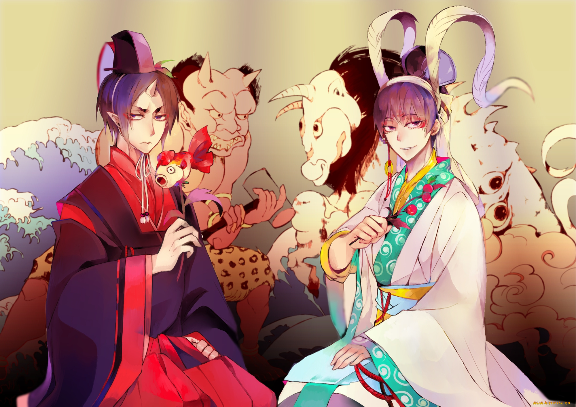 аниме, hoozuki, no, reitetsu, хакутаку, хладнокровный, хозуки