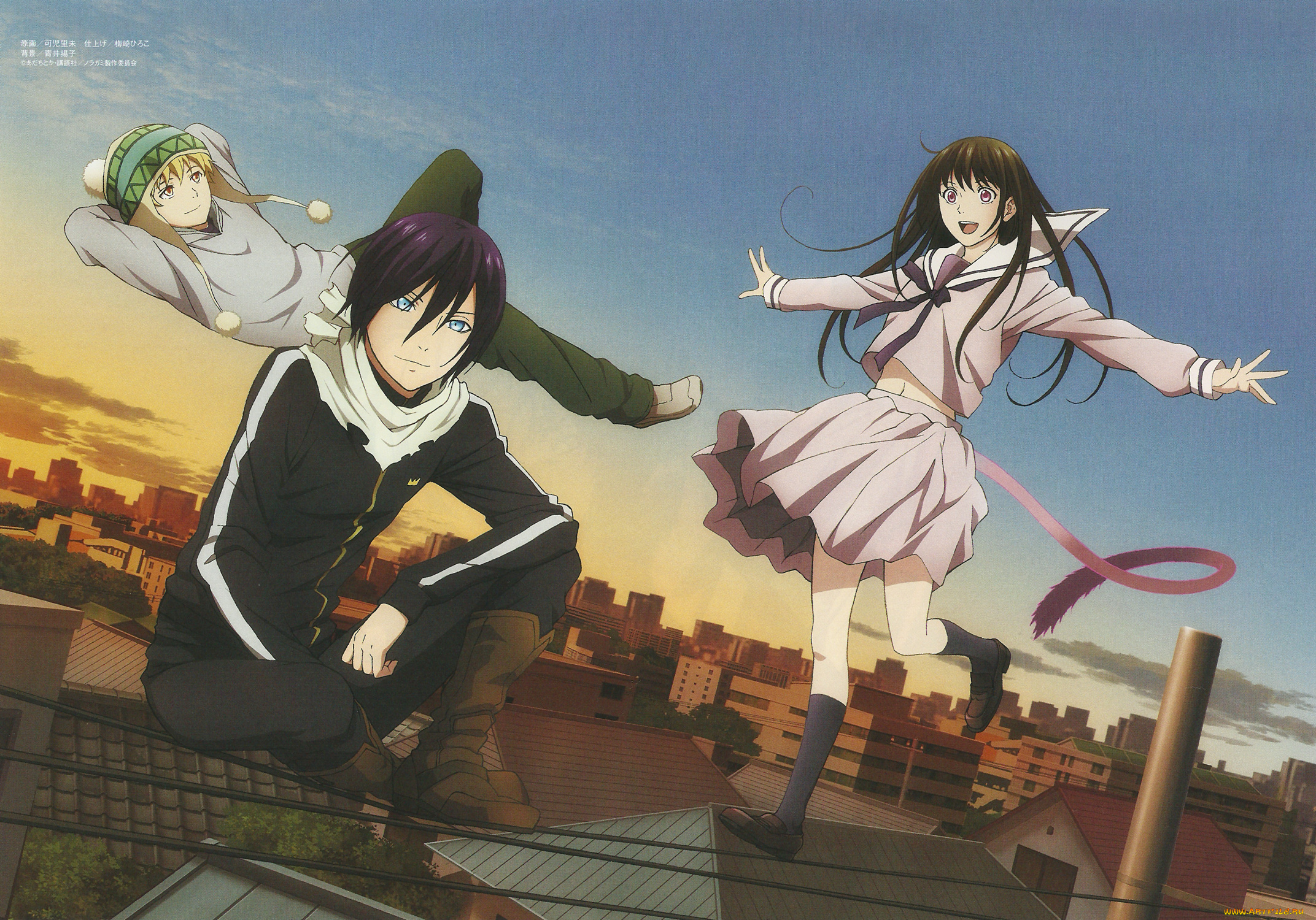 аниме, noragami, Ято, юкине, хиёри