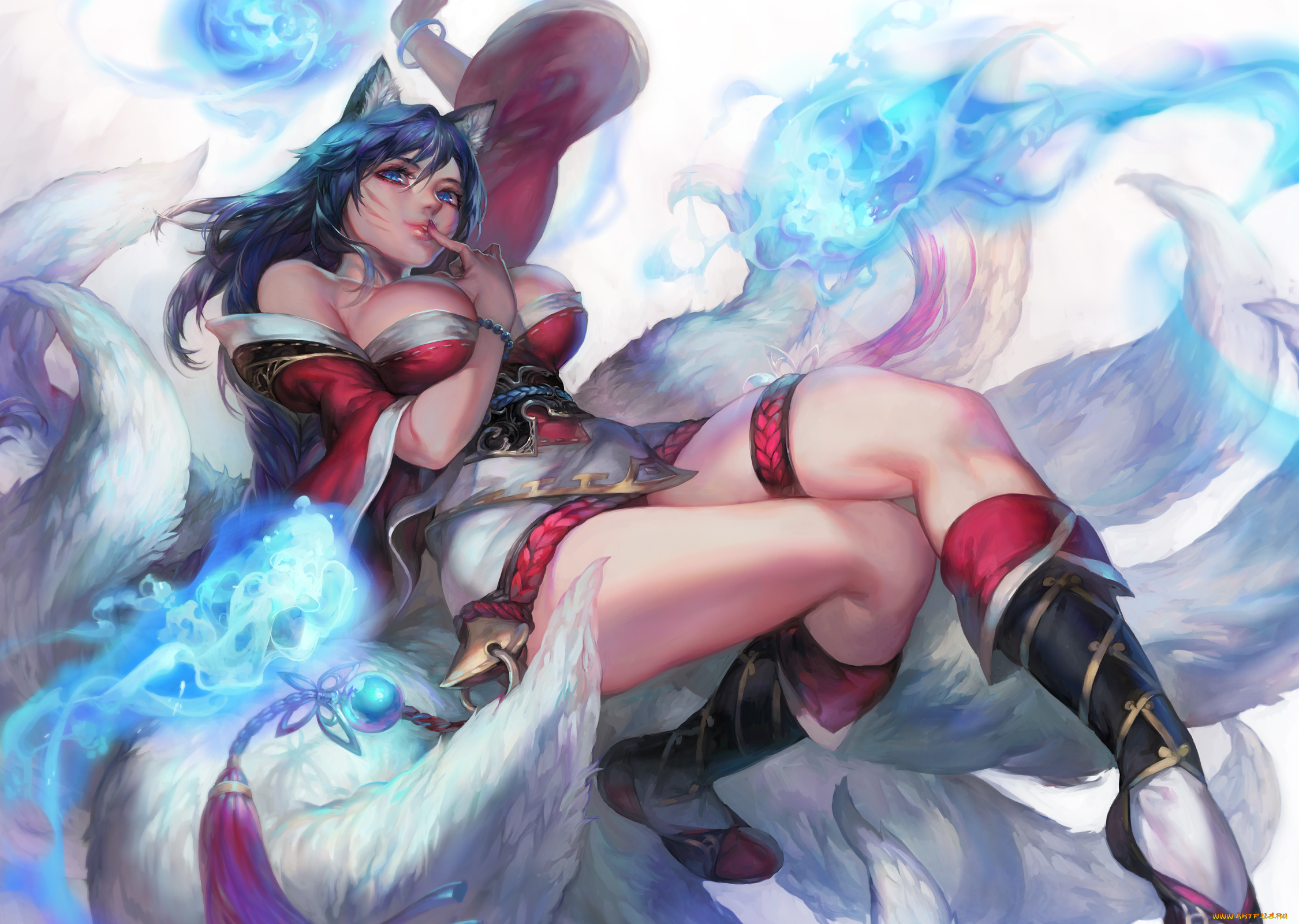league, of, legends, видео, игры, фон, взгляд, девушка, ahri