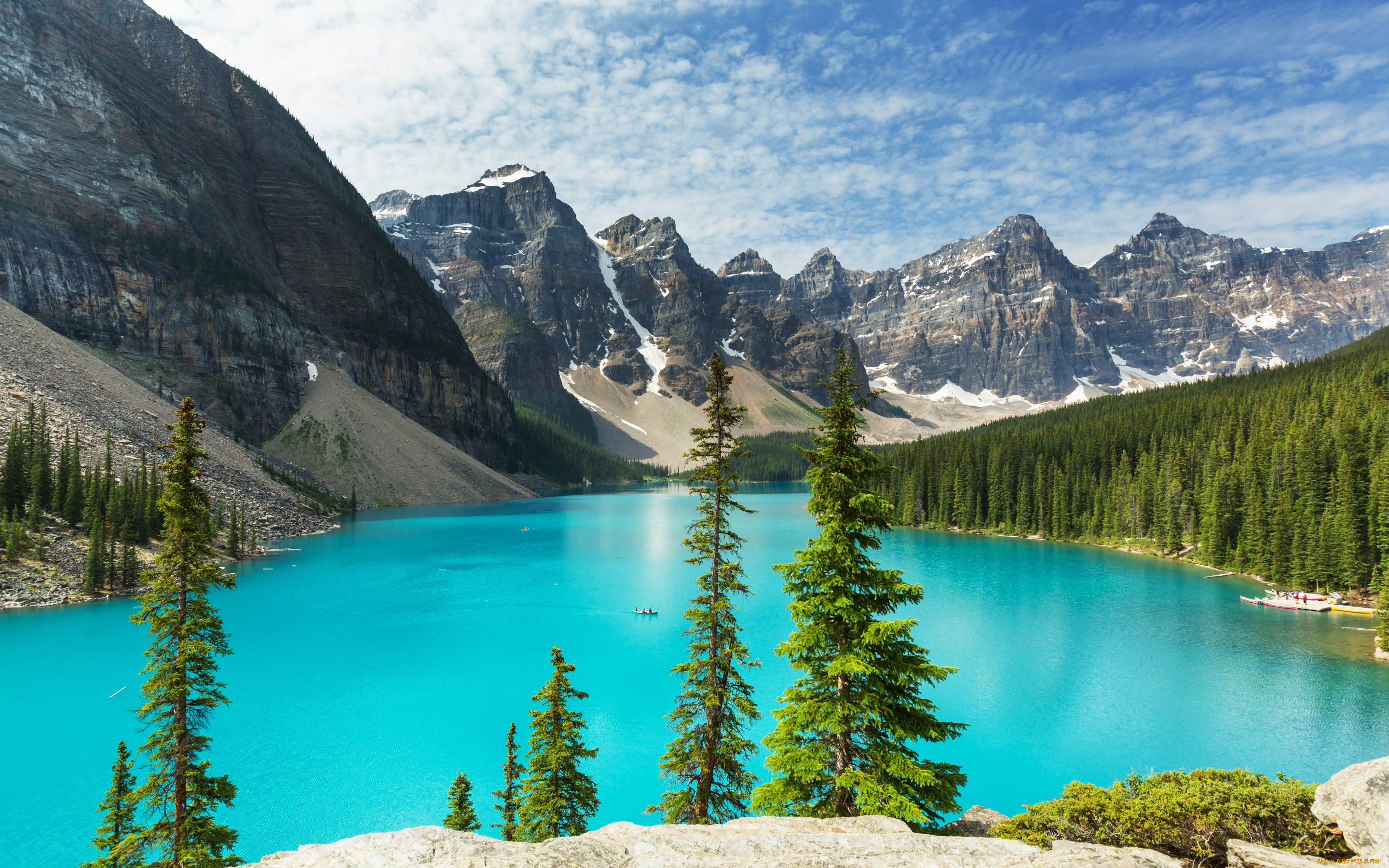 природа, реки, озера, moraine, lake, banff, national, park, canada, landscape, озеро, лес