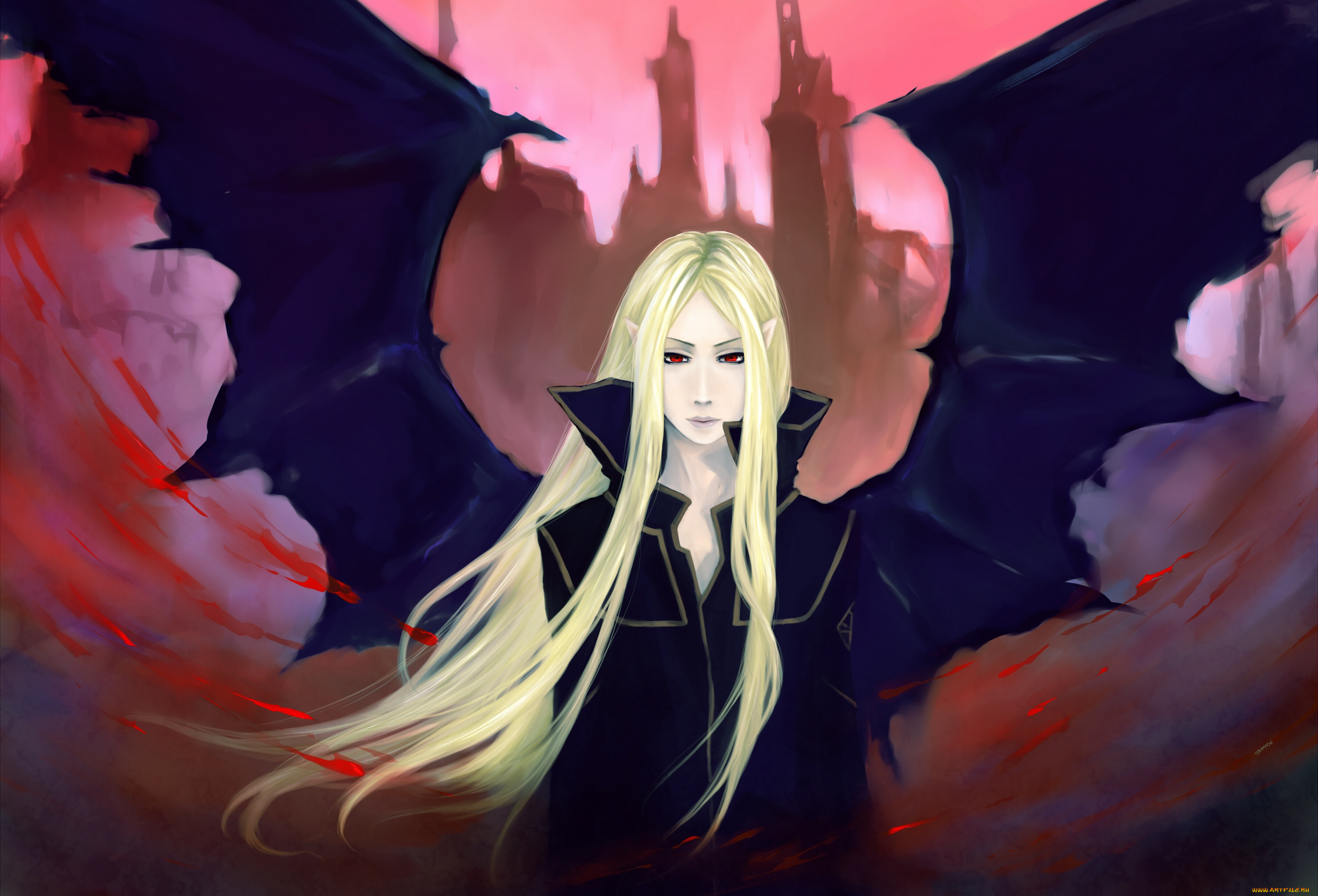 фэнтези, демоны, крылья, арт, девушка