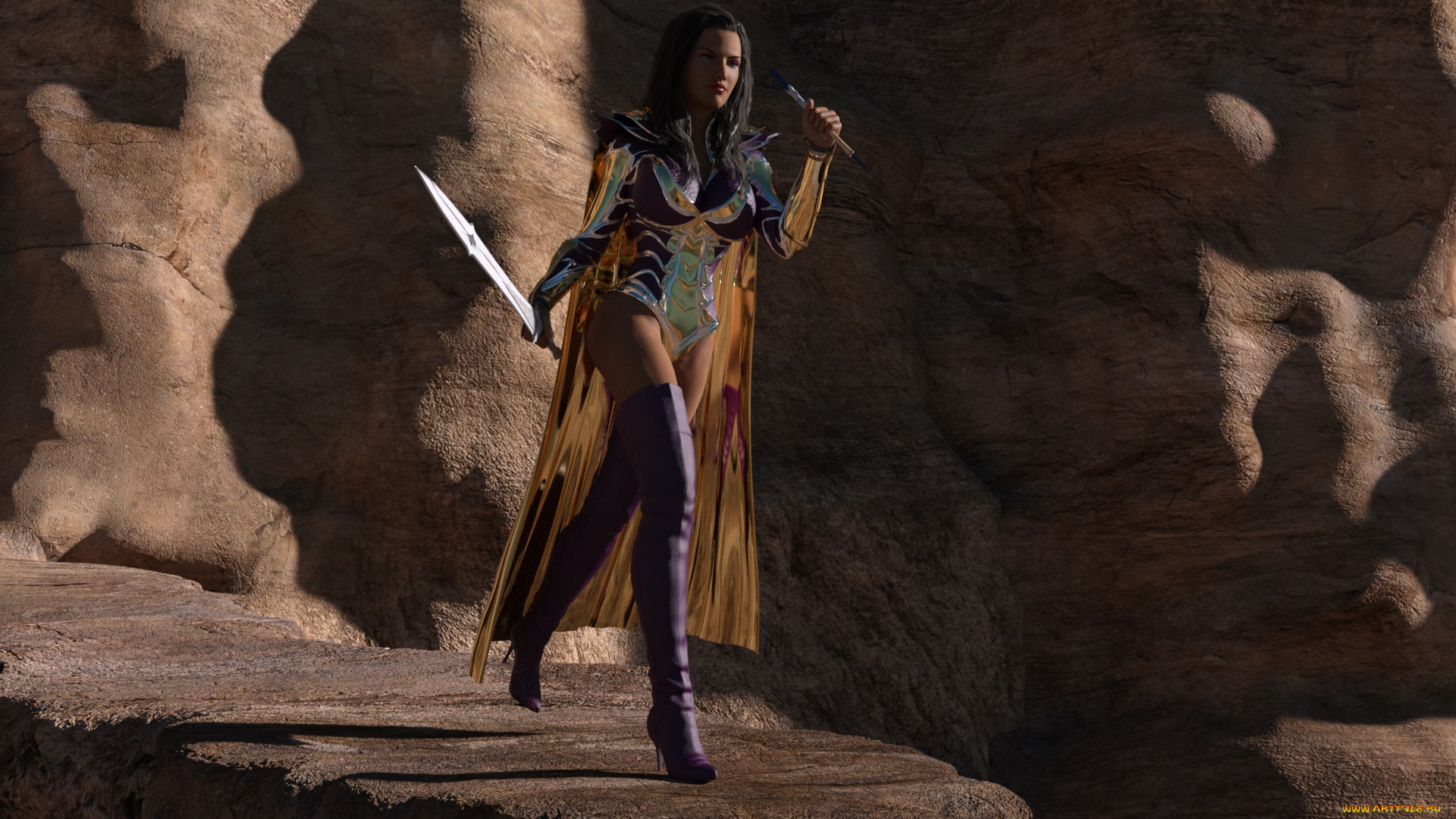 3д, графика, амазонки, , amazon, оружие, фон, взгляд, девушка
