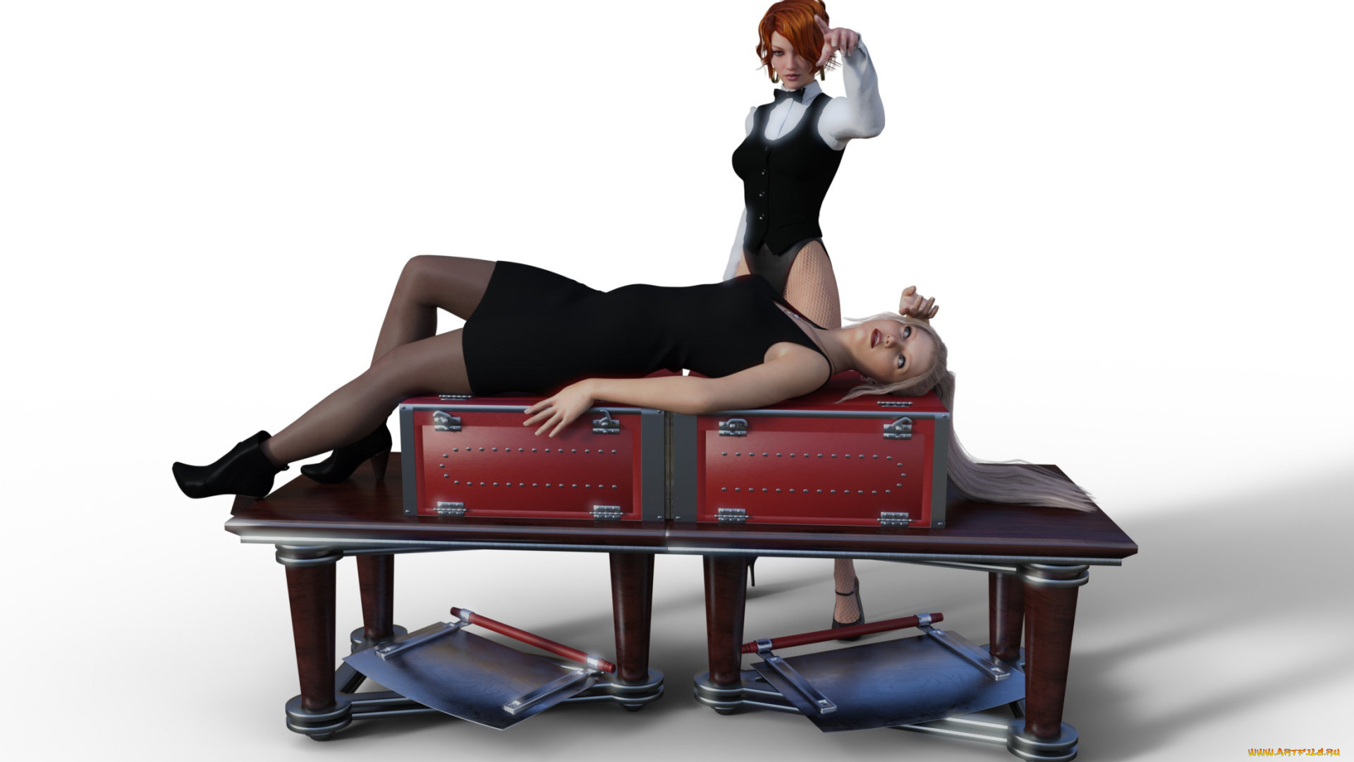 3д, графика, люди, , people, девушки, взгляд, фон