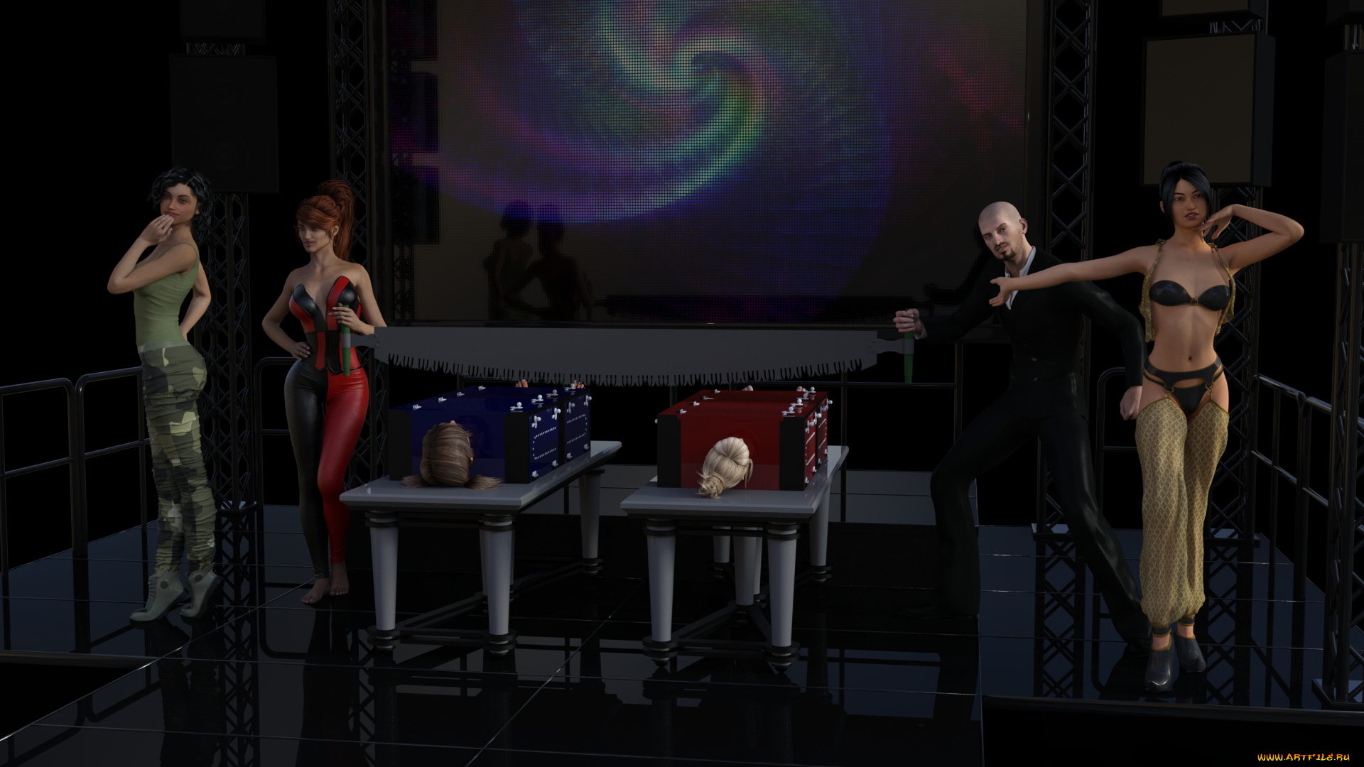 3д, графика, люди, , people, взгляд, девушки, фон