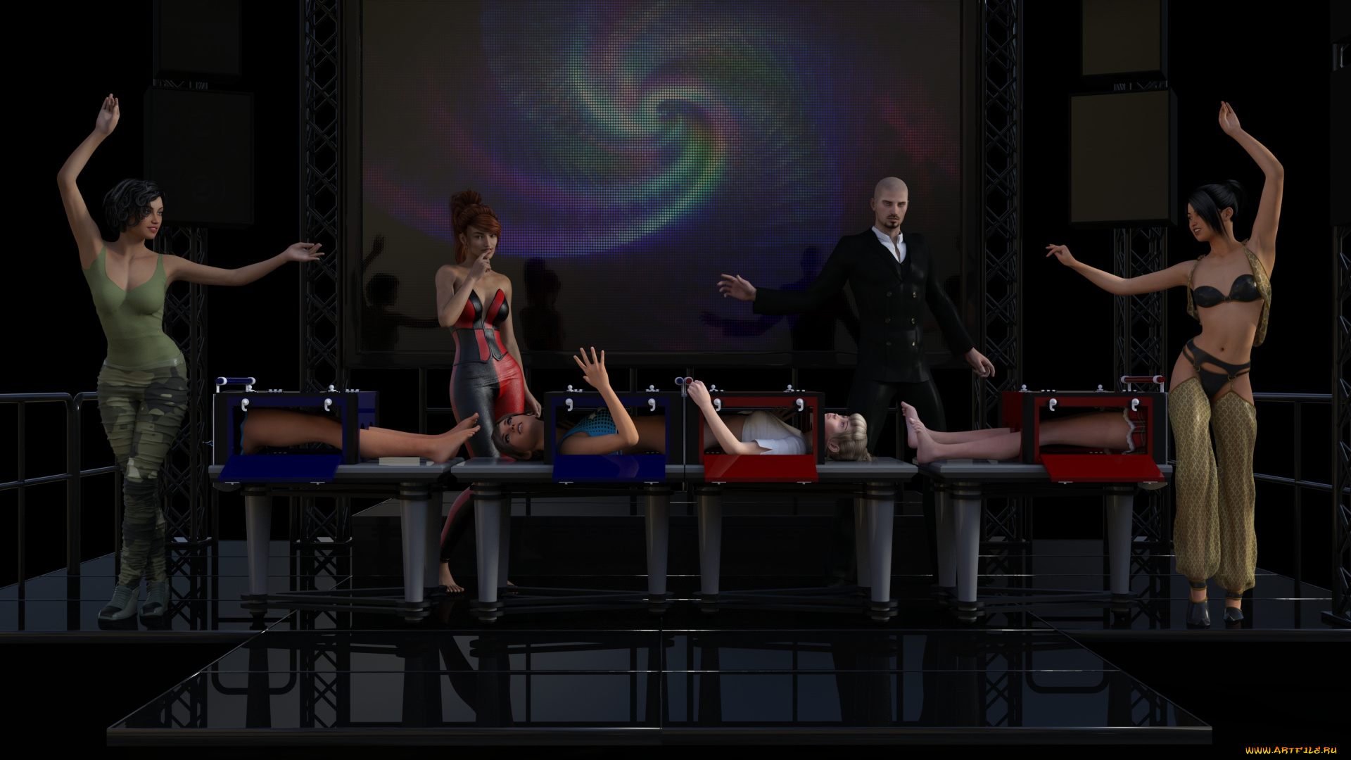 3д, графика, люди, , people, взгляд, девушки, фон