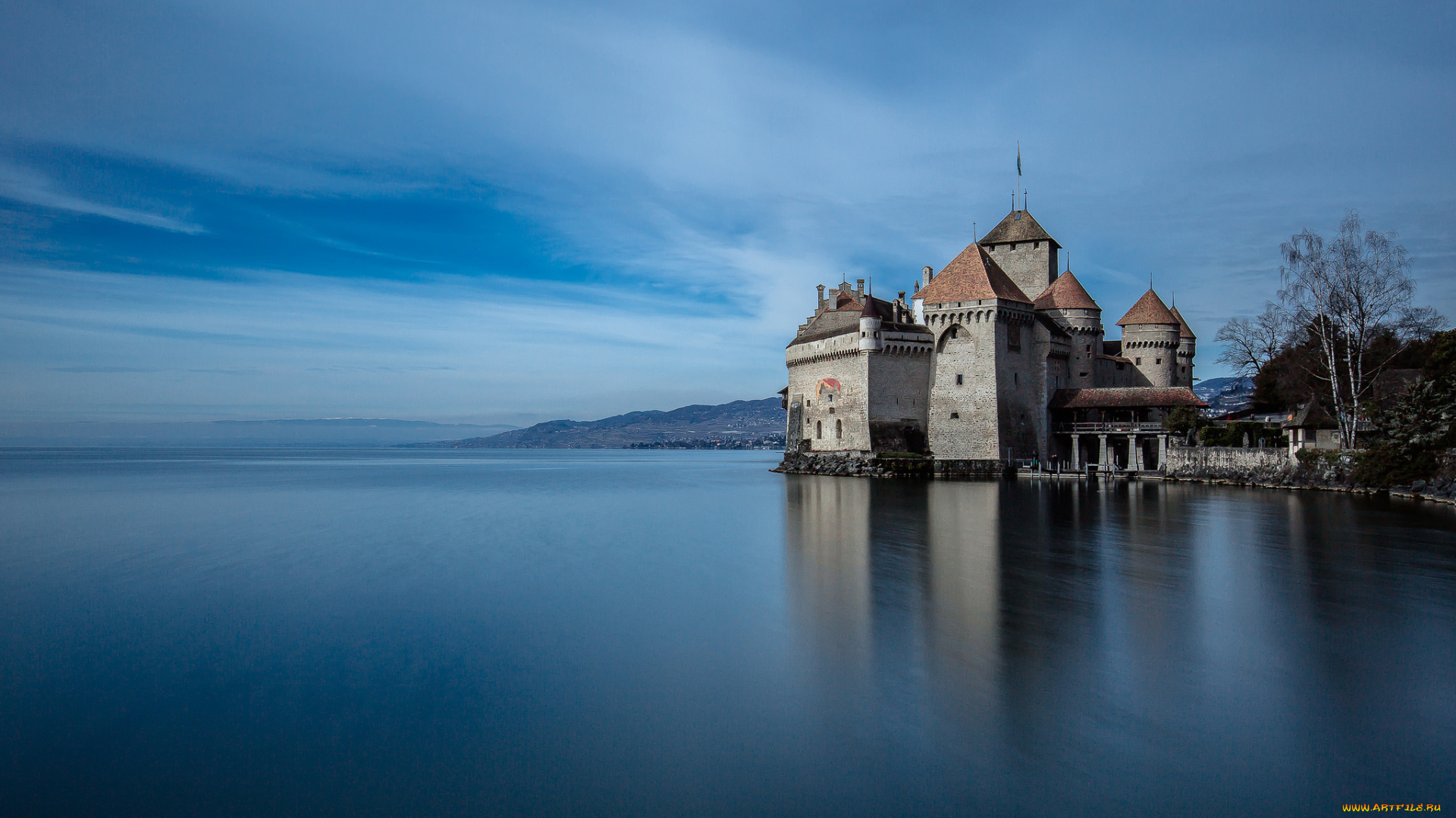 города, замки, швейцарии, замок, chillon, castle, шильйон, озеро, башня, швейцария