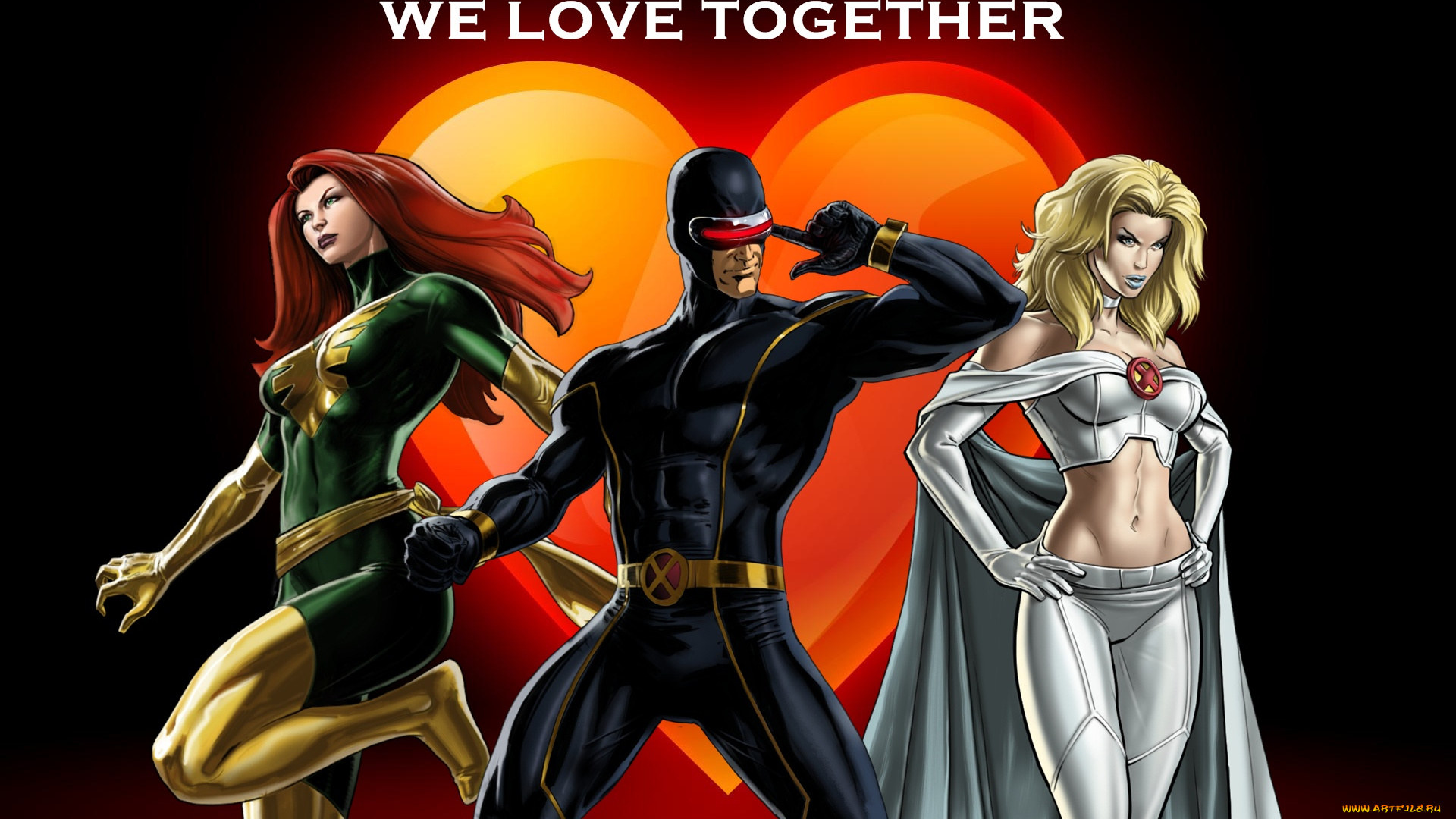 рисованное, комиксы, униформа, фон, девушки, мужчина