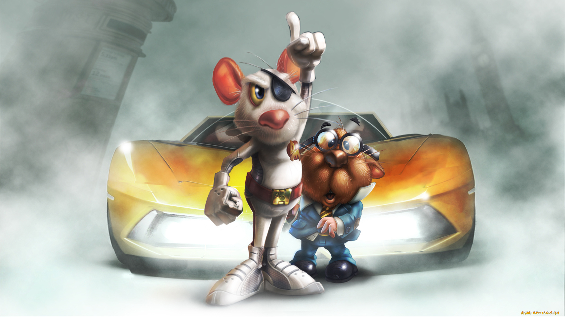 рисованное, животные, автомомбиль, повязка, фон, мышь