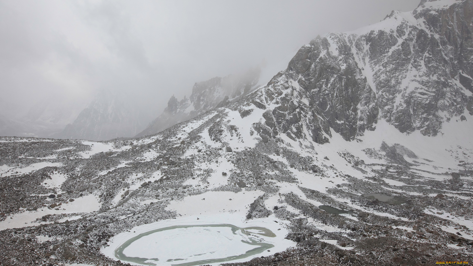 тибет, , озеро, гаури-кунд, природа, реки, озера, паломничество, скалы, горы, снег, буря, кайлас, озеро