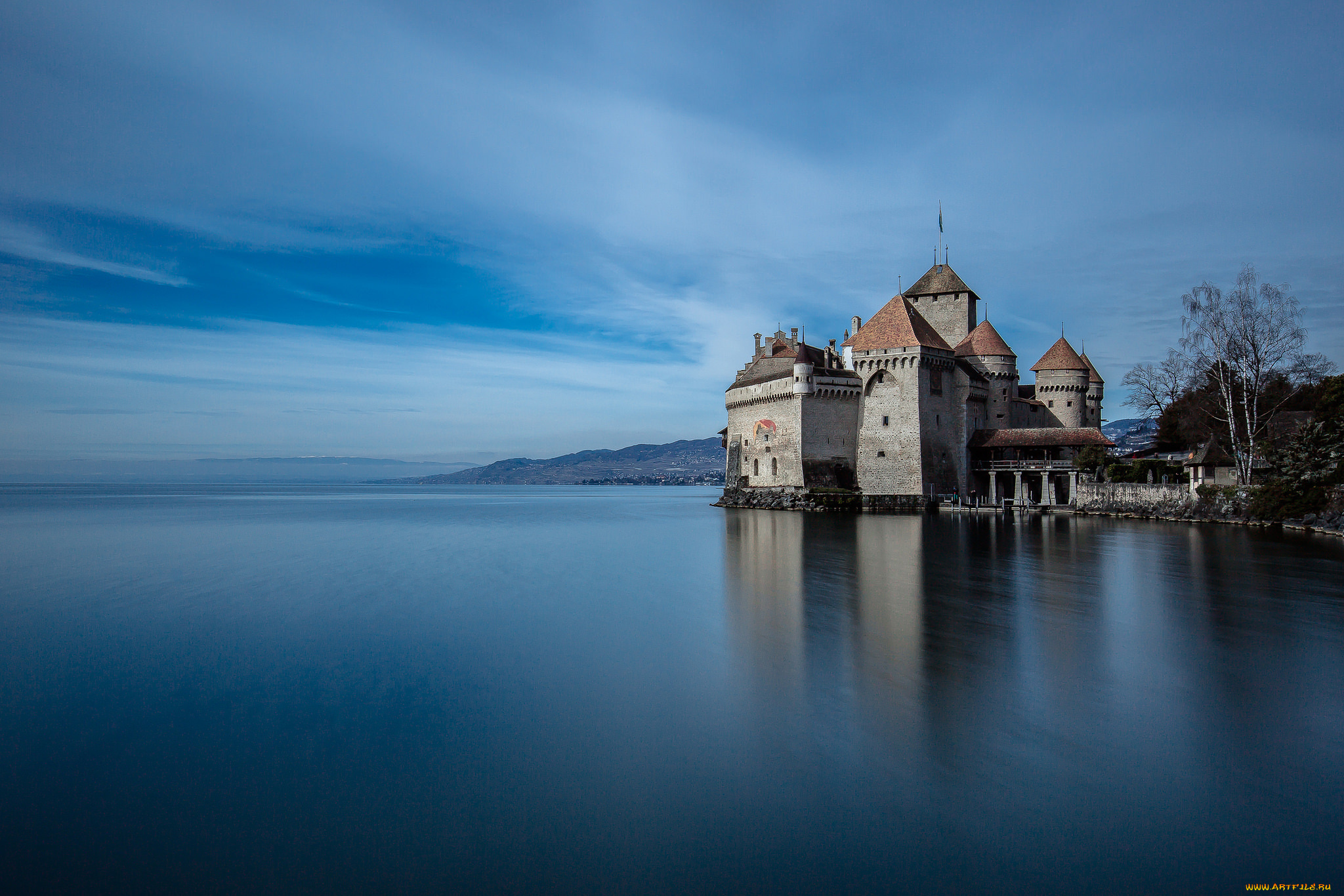 города, замки, швейцарии, замок, chillon, castle, шильйон, озеро, башня, швейцария