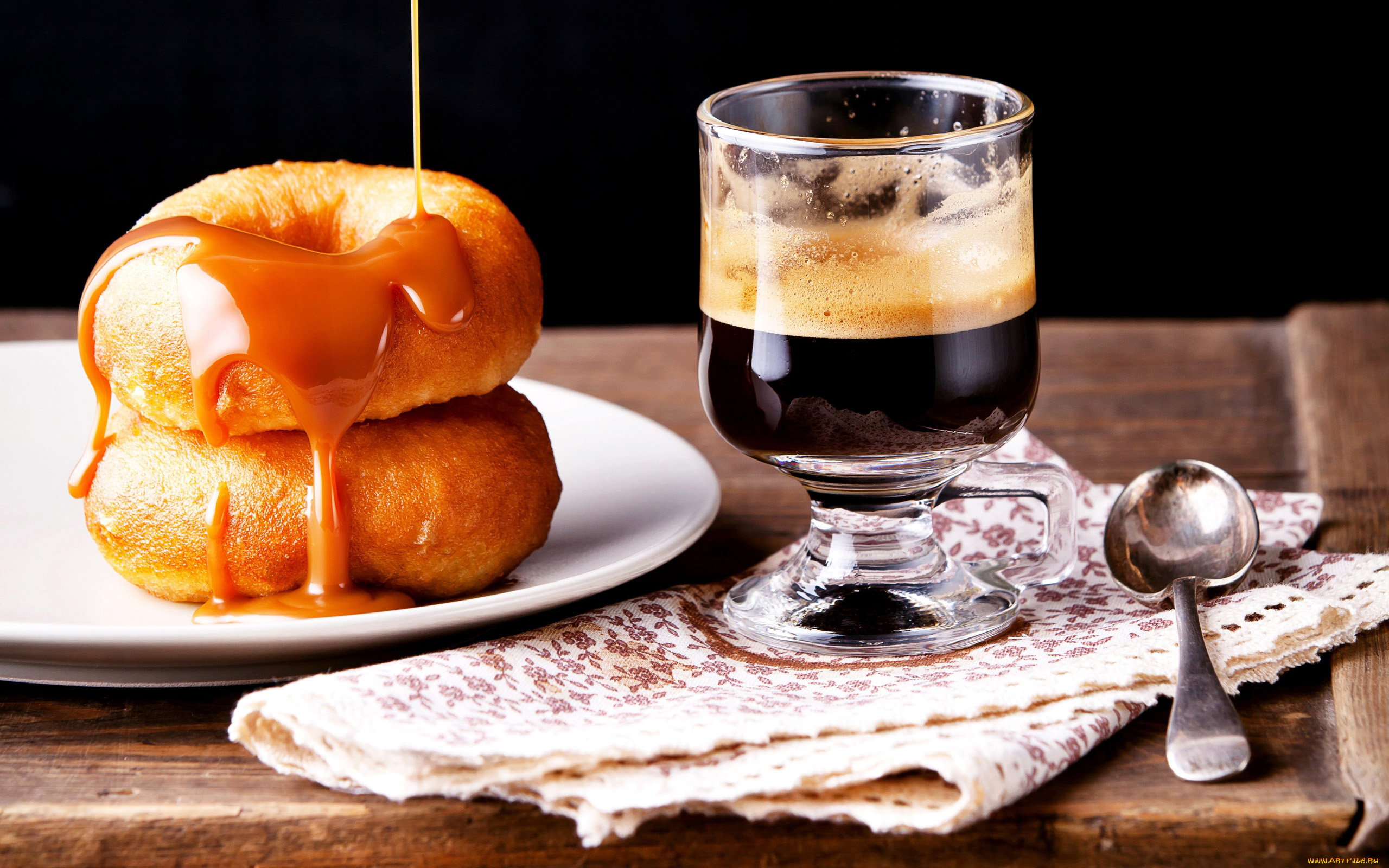 еда, разное, кофе, пончики