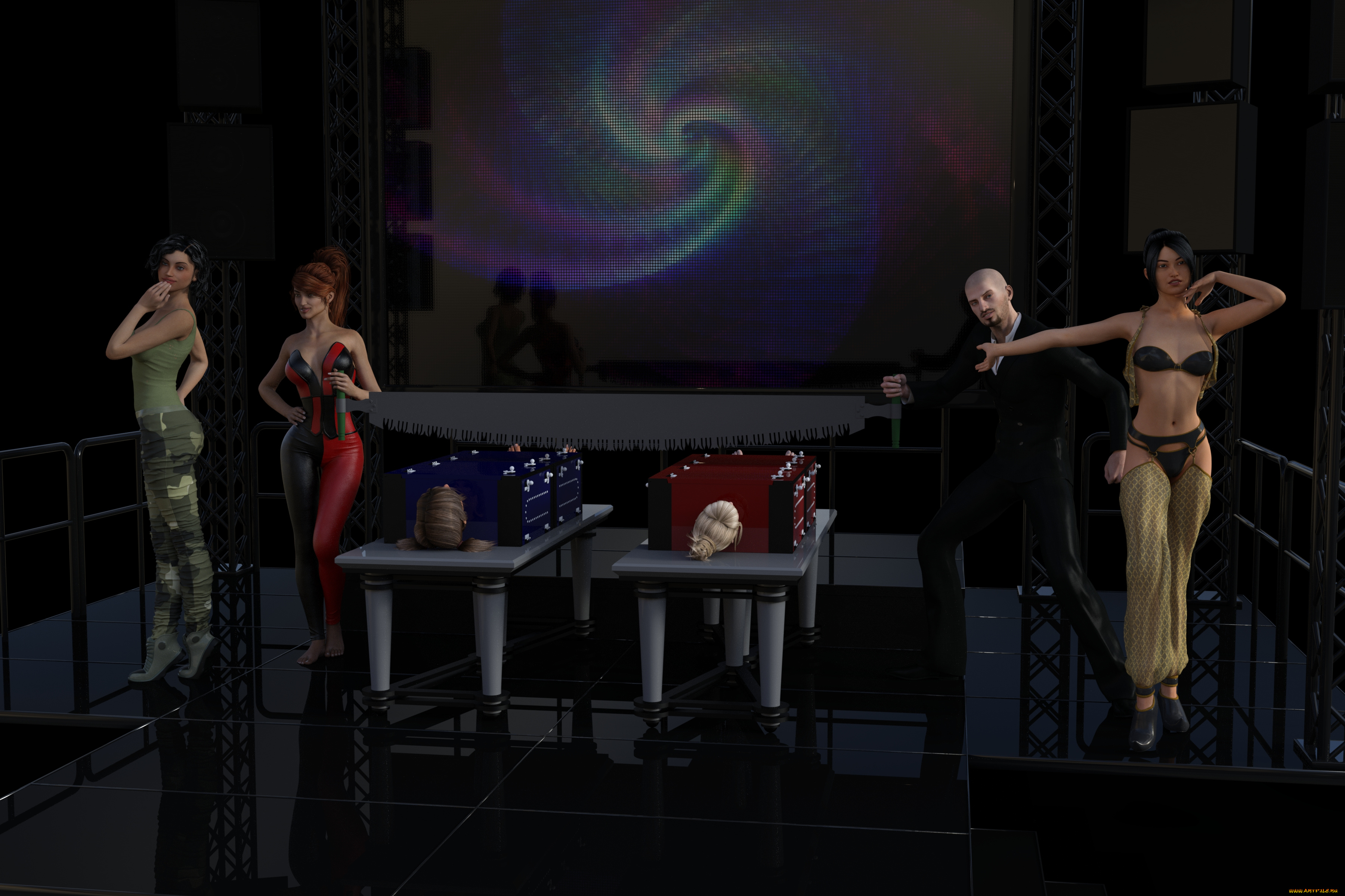 3д, графика, люди, , people, взгляд, девушки, фон